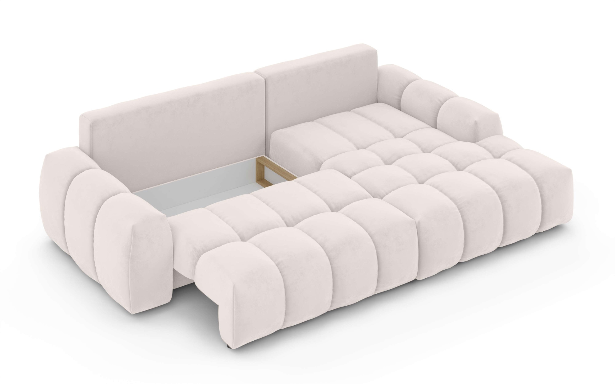 INOSIGN Ecksofa »AZITA klein optionale Schlafsofa mit Bettkasten, B/T/H: 270/166,5/84cm«, L-Form mit Wellenunterfederung, Bubble-Optik