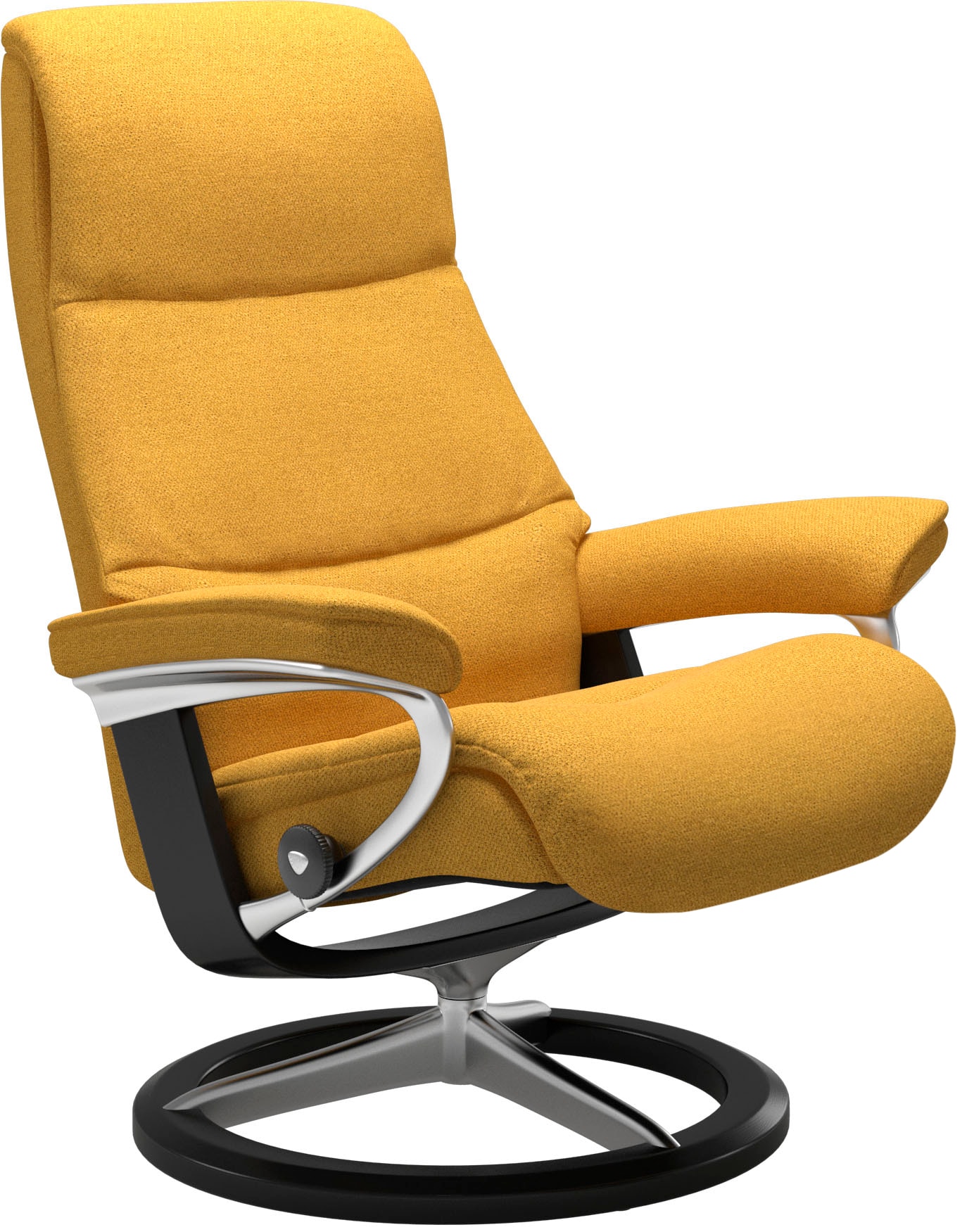 Stressless® Relaxsessel »View«, (Set, Relaxsessel mit Hocker), mit Signature Base, Größe S,Gestell Schwarz