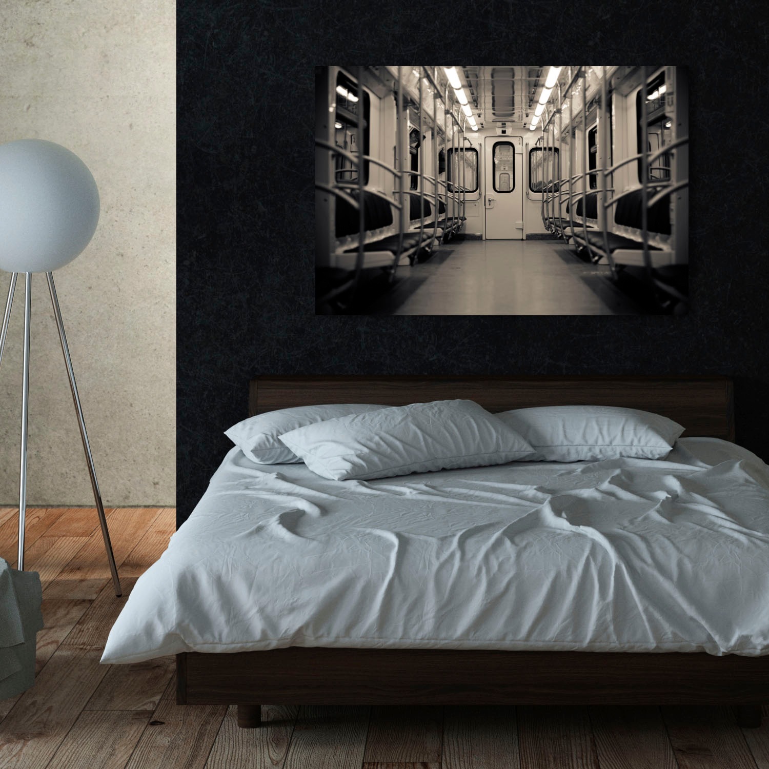 queence Acrylglasbild »Zug von innen« Kunst | Zugbilder | Züge Fine Art-Print in Galeriequalität