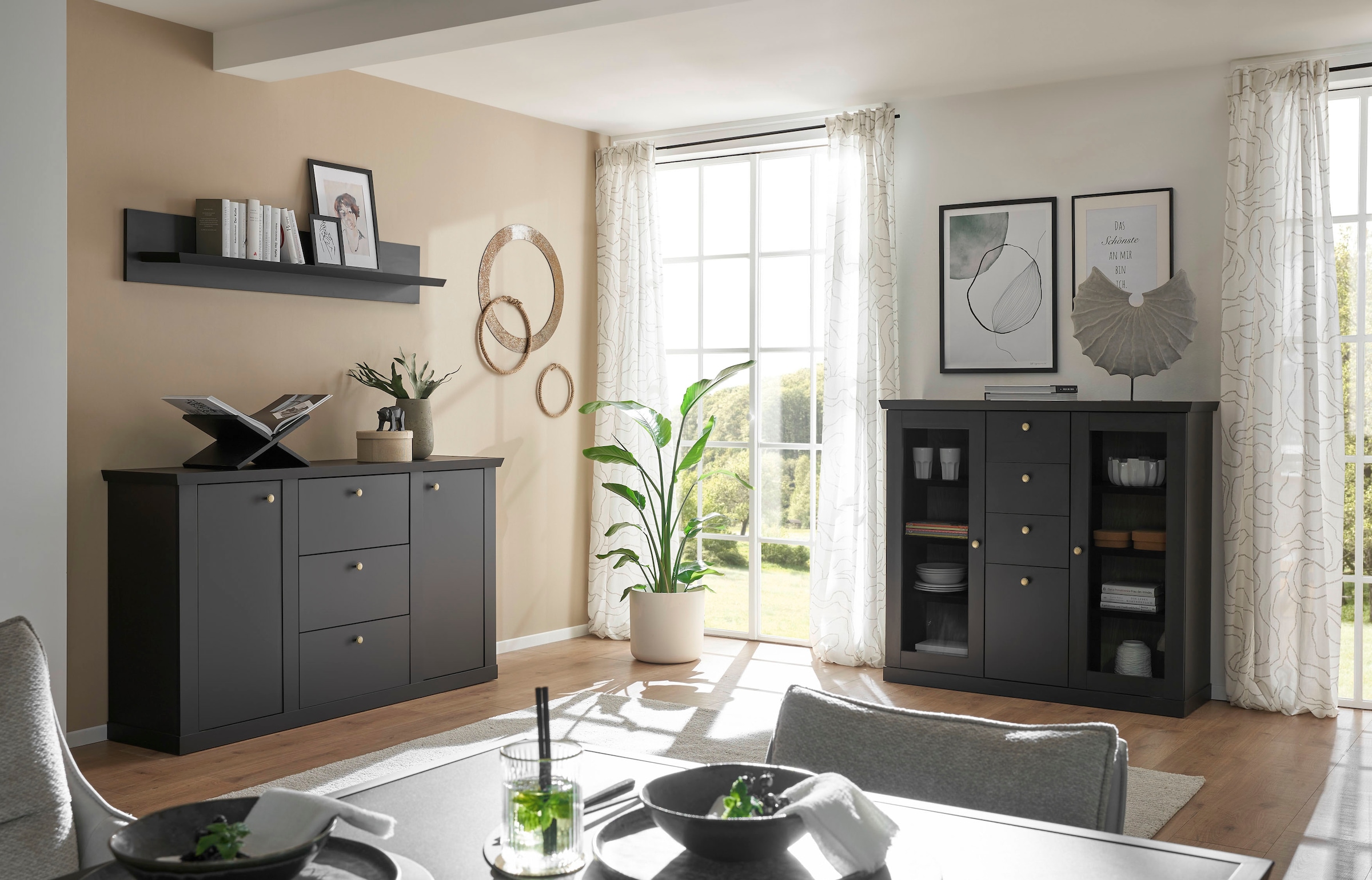 Home affaire Wandboard »Lincoln, Wandregal im Landhausstil, Wandhalter mit Ablagefläche« edles Design, in zwei Größen verfügbar, vielseitig einsetzbar