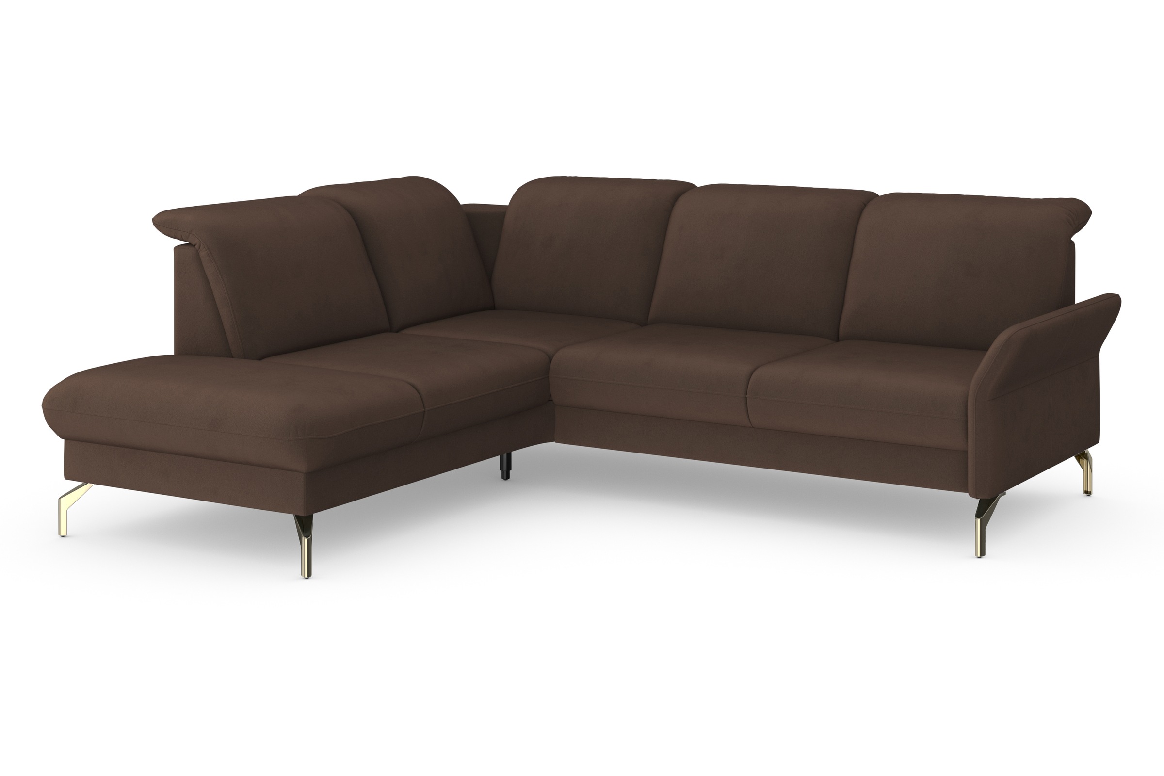 sit&more Ecksofa »Fashion L-Form«, wahlweise mit Kopfteilverstellung, Vorziehsitz, motorisch, Nickelfüße