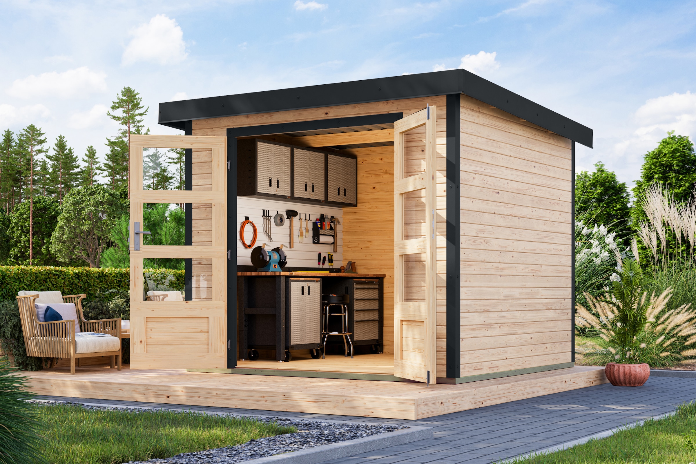 Karibu Gartenhaus »Jupiterino 3, in verschiedenen Farben«