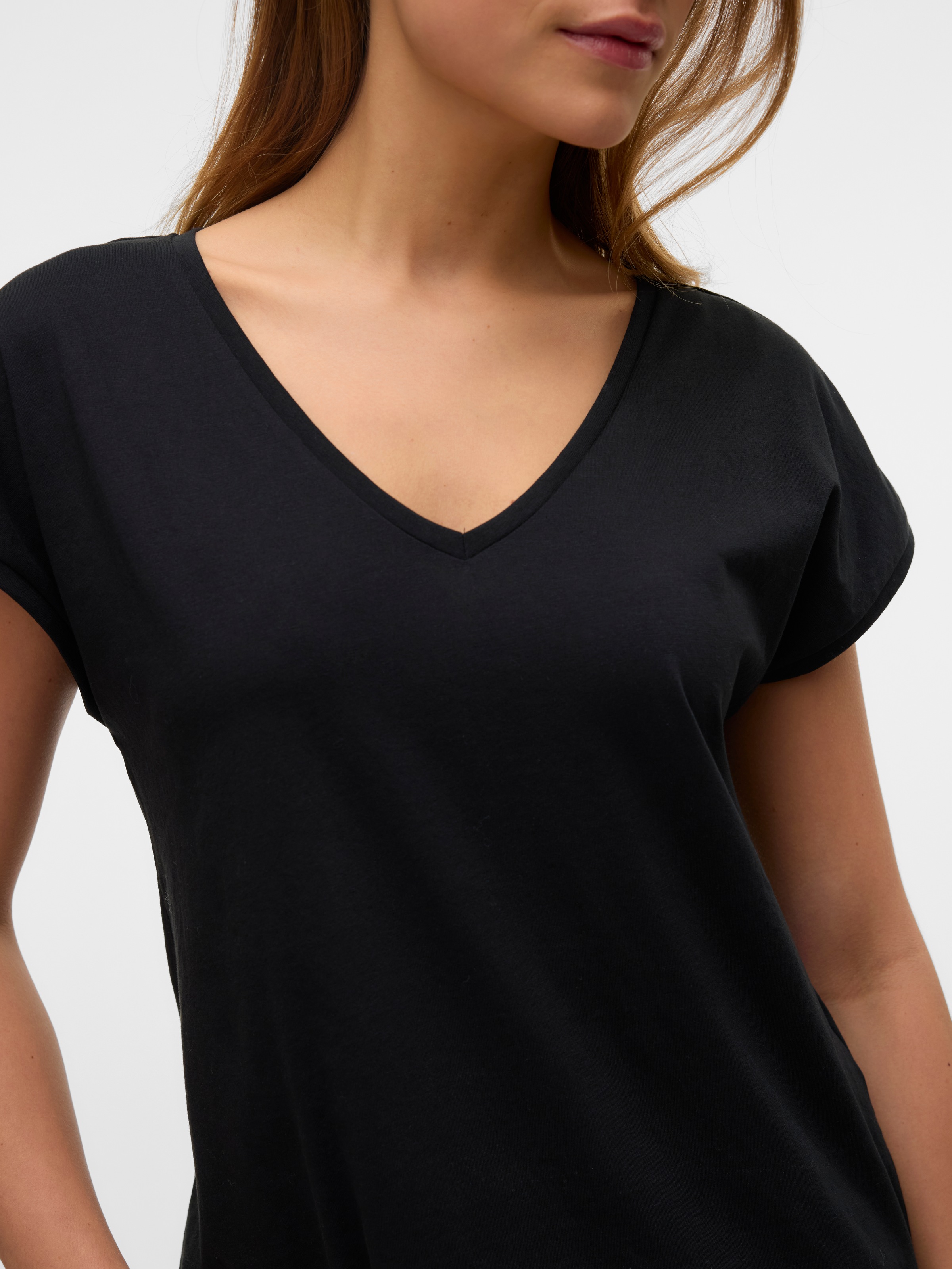 Vero Moda Kurzarmshirt »VMLUNA SS V-NECK TEE JRS NOOS«