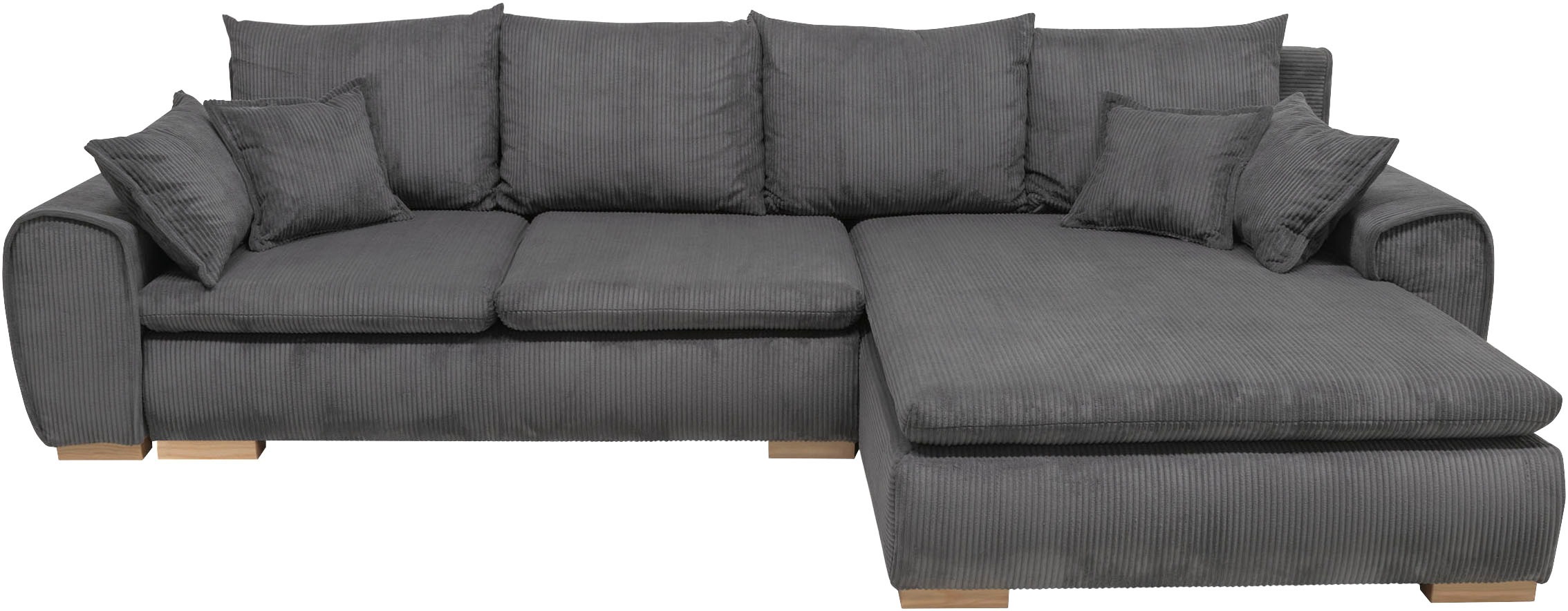 Home affaire Ecksofa »Katja L-Form«, Cord Bezug, inkl. Schlaffunktion und S günstig online kaufen
