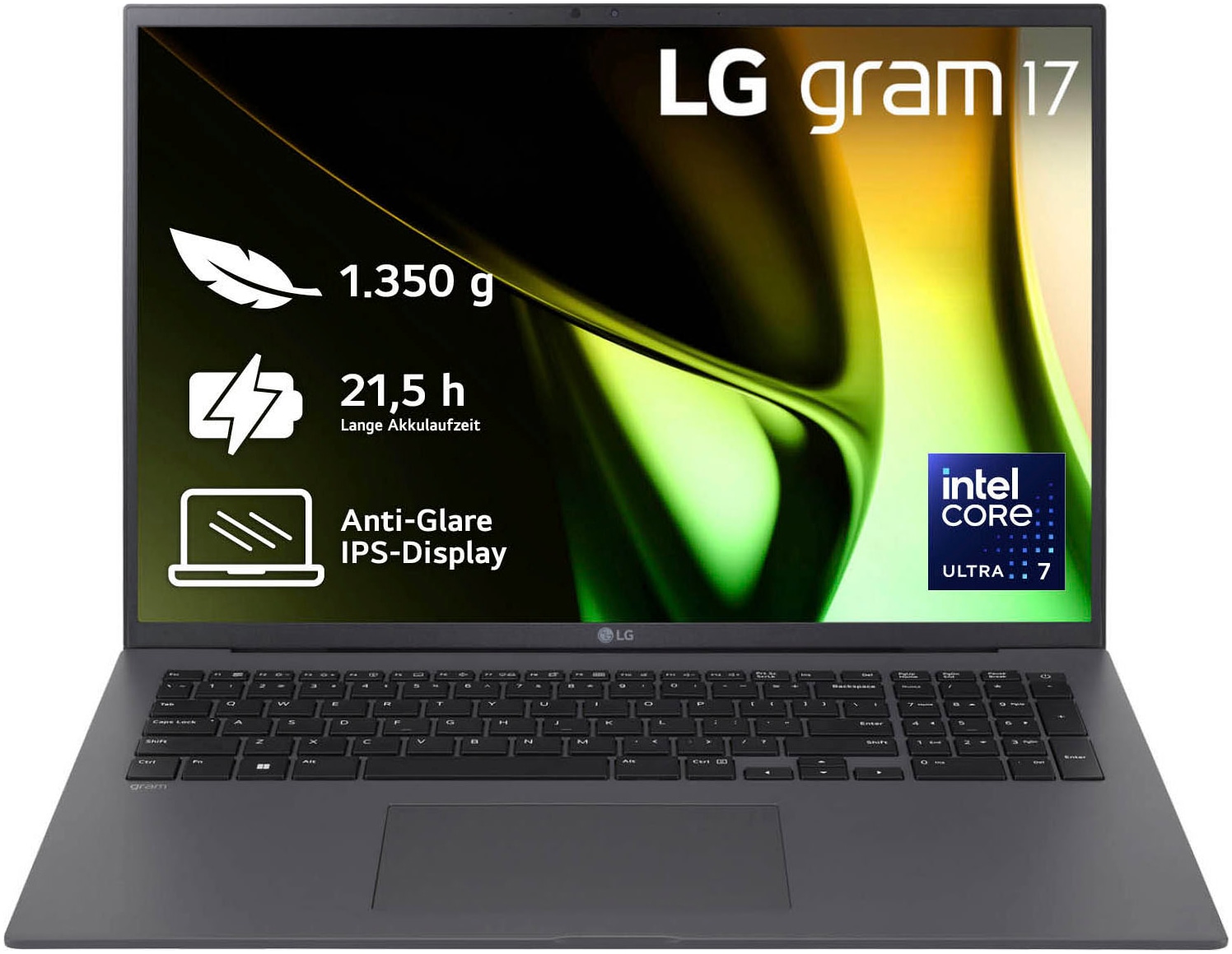 LG Business-Notebook »Gram 17" Ultralight Laptop, IPS-Display, 16 GB RAM, Windows 11 Home,«, 43,18 cm, / 17 Zoll, Intel, Core Ultra 7, ARC, 1000 GB SSD, 17Z90S-G.AA79G, 2024