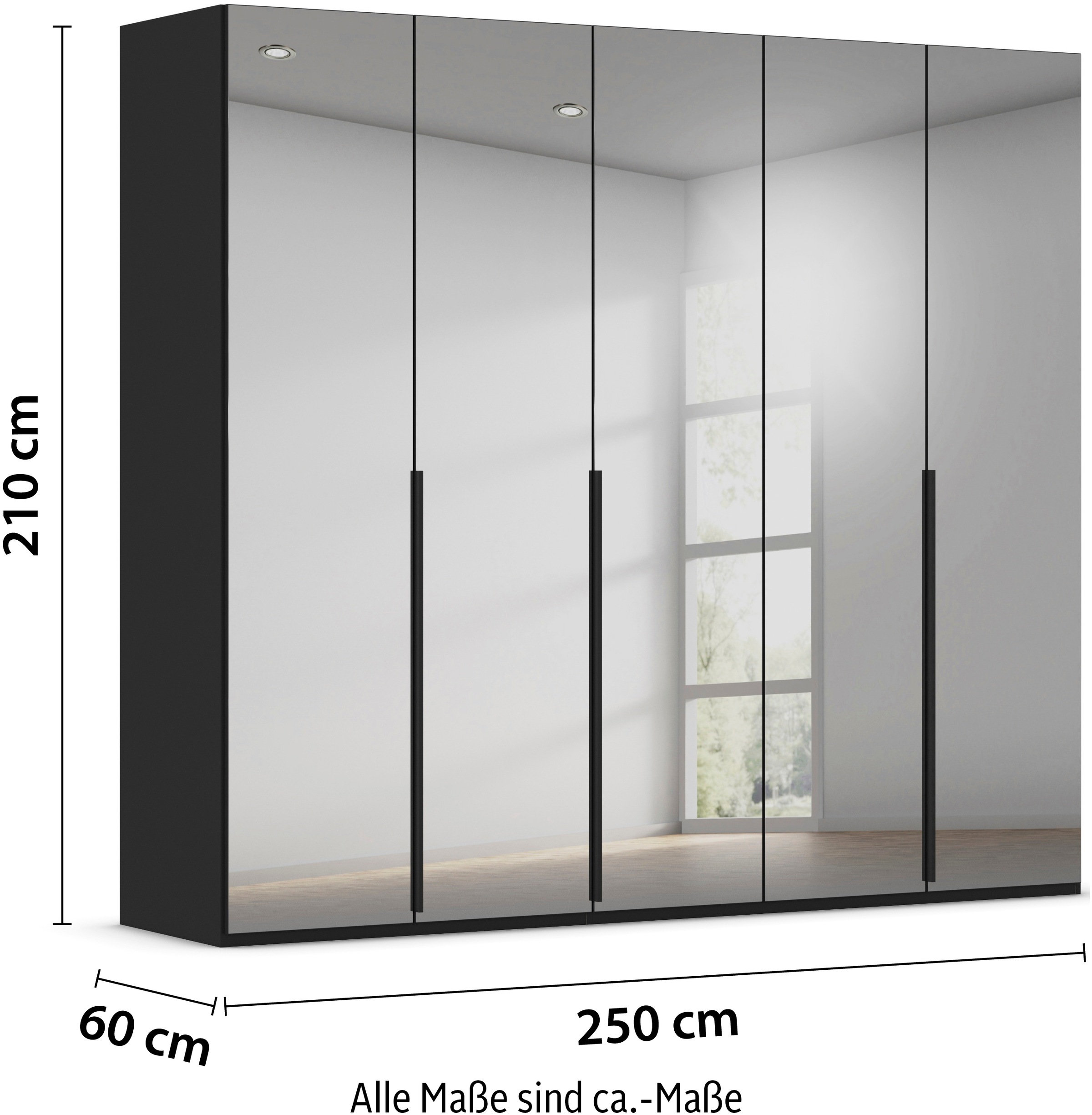 LeGer Home by Lena Gercke Kleiderschrank »Schrank Garderobe Ankleide Schlafzimmer Flur Serina«, (in 3 verschiedenen Ausstattungen BASIC/CLASSIC/PREMIUM), in 6 Breiten (101 - 401 cm) mit Front Glas oder Dekor MADE IN GERMANY