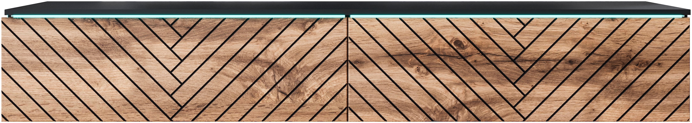INOSIGN Lowboard »Vera, wahlweise mit oder ohne Beleuchtung«, gefräste MDF Front mit 3D Effekt, stehend und hängend montierbar