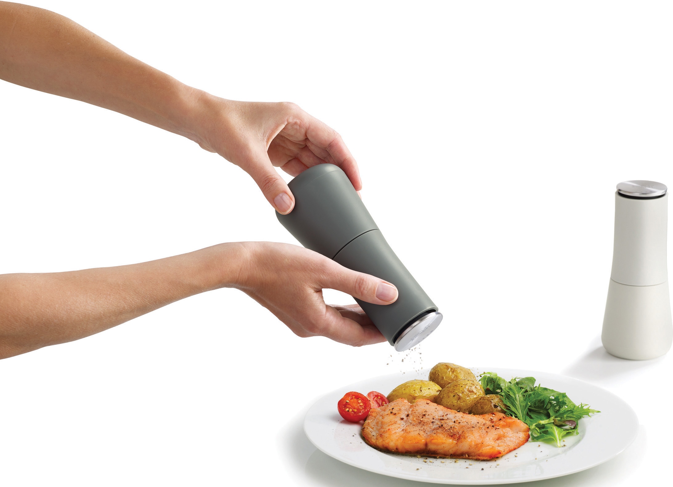 Joseph Joseph Salz-/Pfeffermühle »Milltop™« Keramikmahlwerk, krümelfrei, Höhe ca. 17 cm