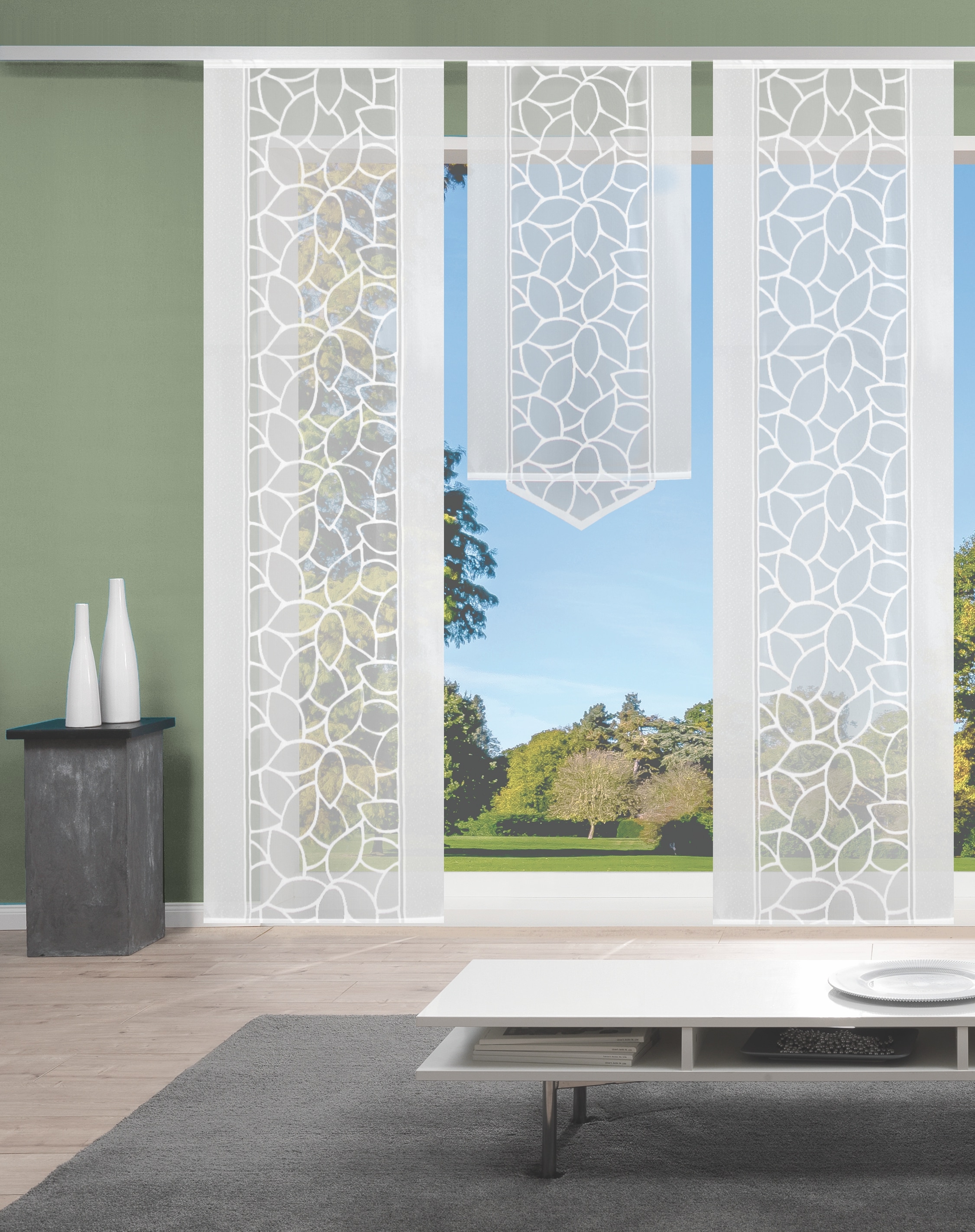 HOME WOHNIDEEN Schiebegardine »JENNA«, (3 St.), Schiebevorhang Jacquard Set