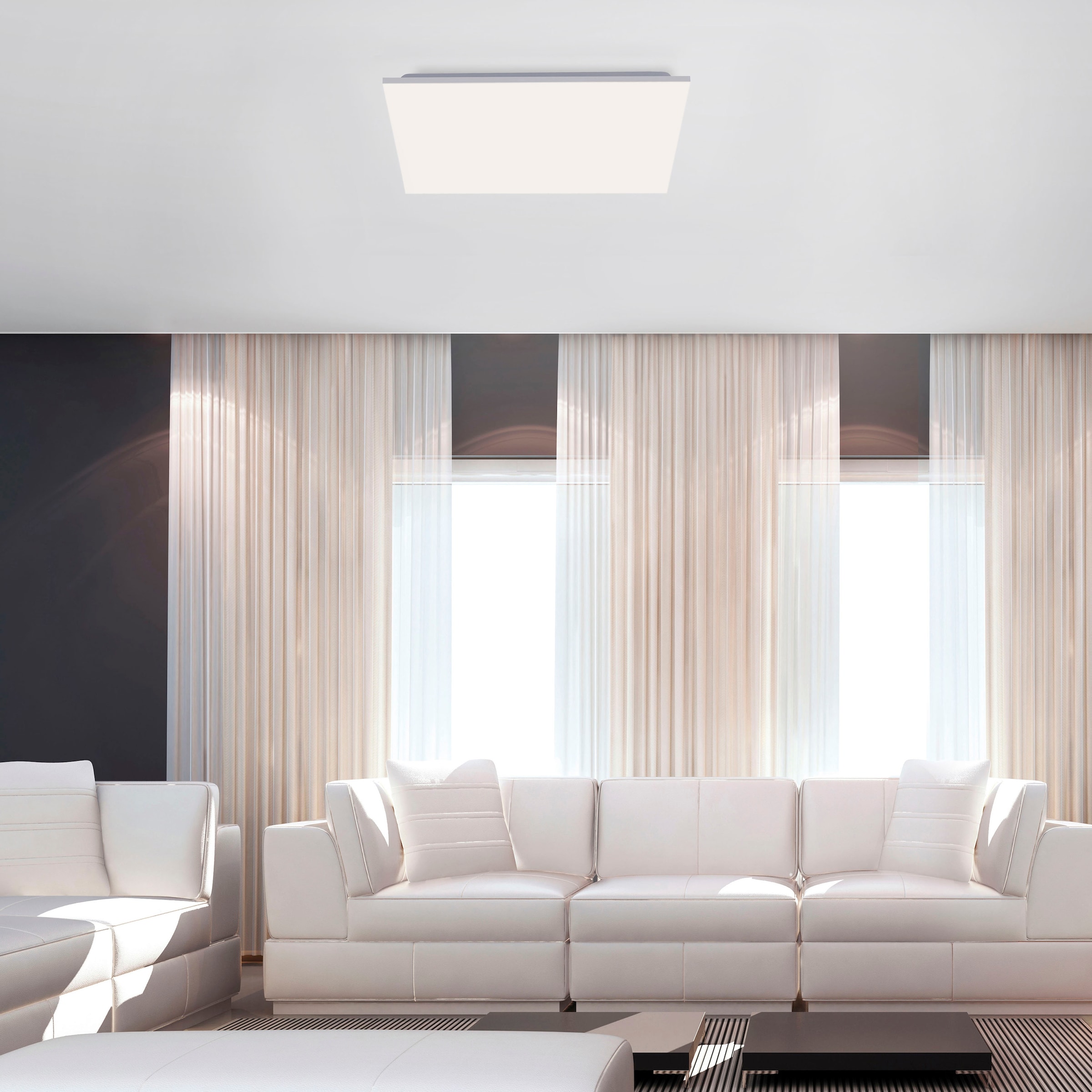 JUST LIGHT LED Deckenleuchte »CANVAS«, 1 flammig, Leuchtmittel LED-Board | LED wechselbar, dimmbar über IR-Fernbed.; CCT-Farbtemperaturwechsel; Memoryfunktion