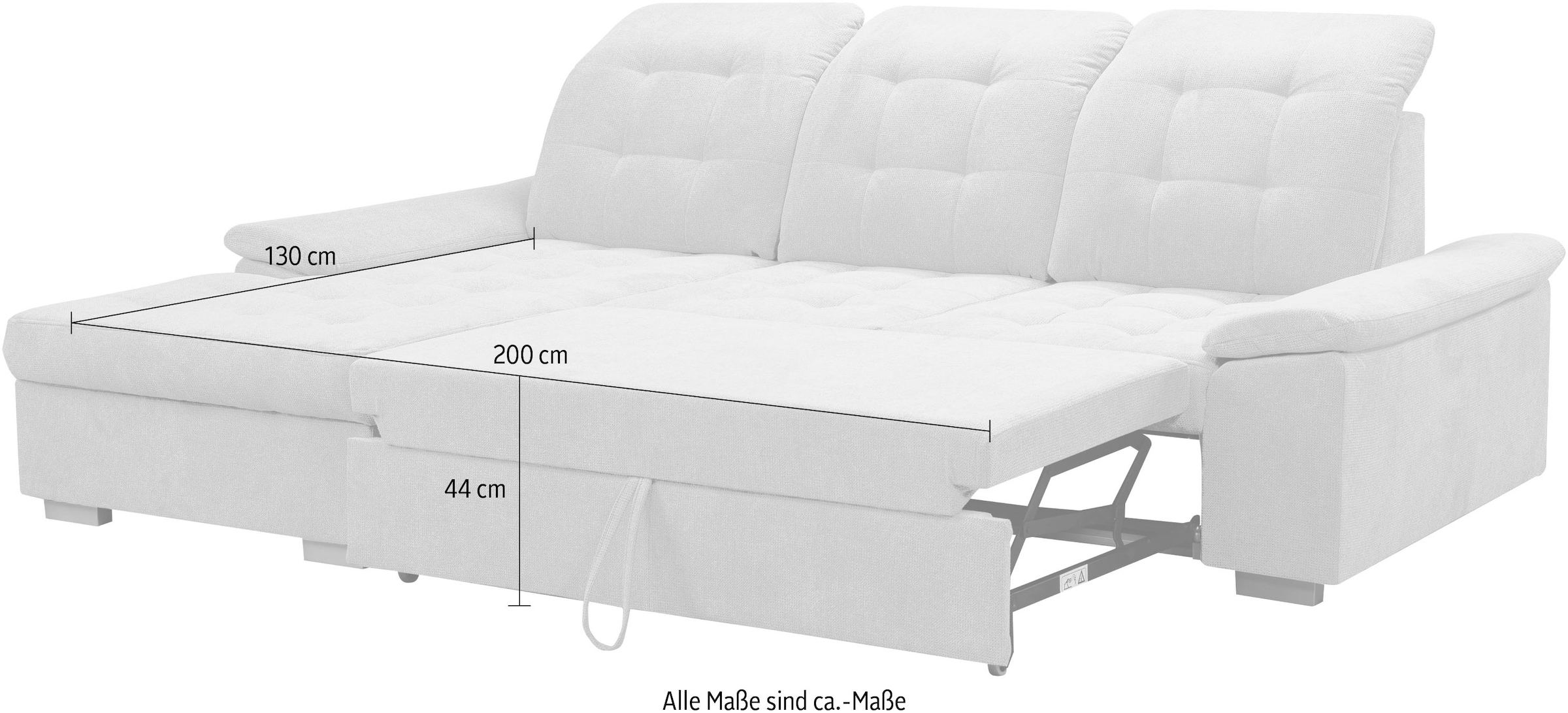 WERK2 Ecksofa »Carmen, 264 x 170 cm, mit Bettfunktion & Bettkasten, L-Form« optional Sitztiefenverstellung