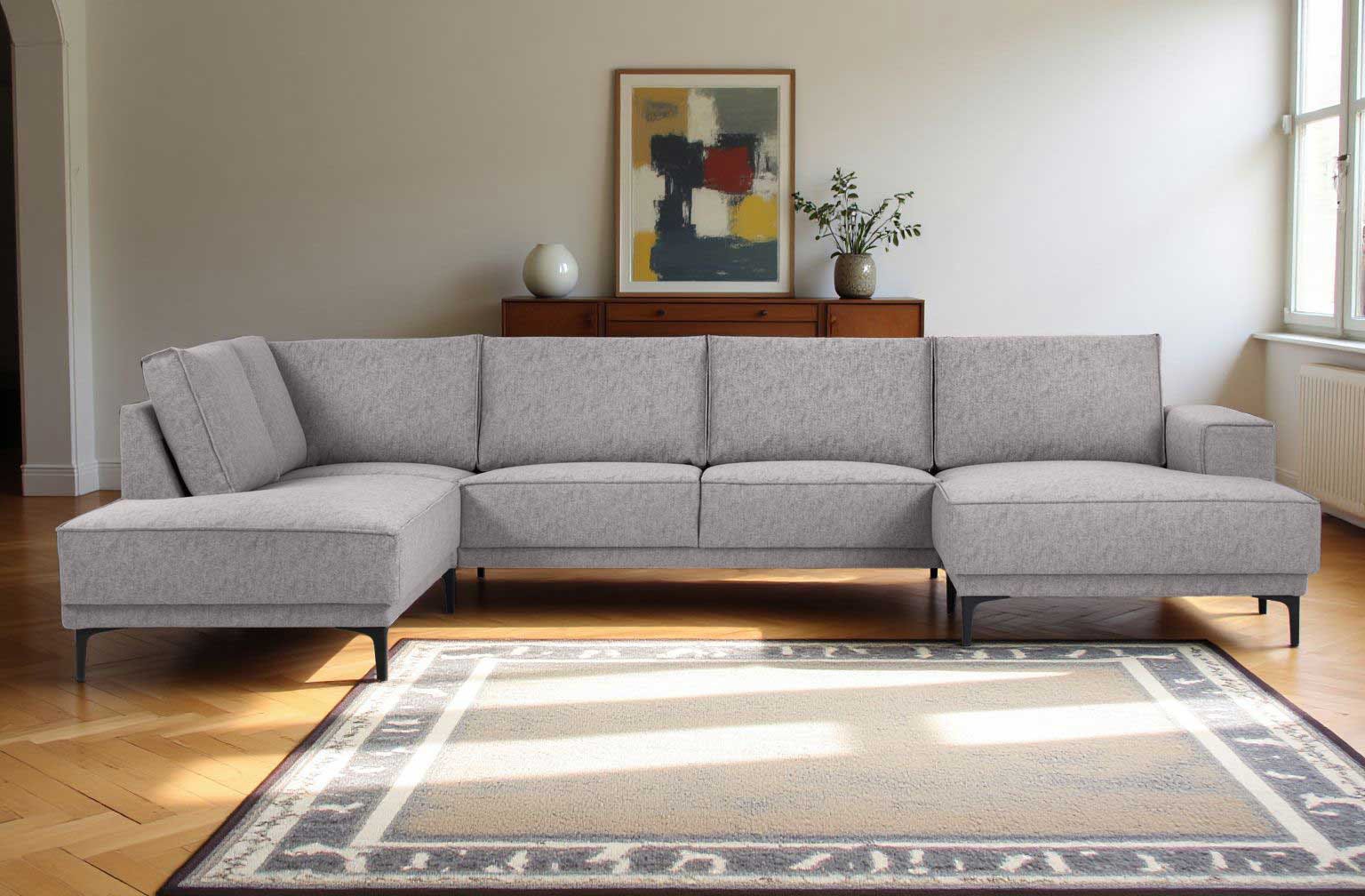 Places of Style Wohnlandschaft »XXL Sofa Oland, Struktur, Flachgewebe, Luxu günstig online kaufen