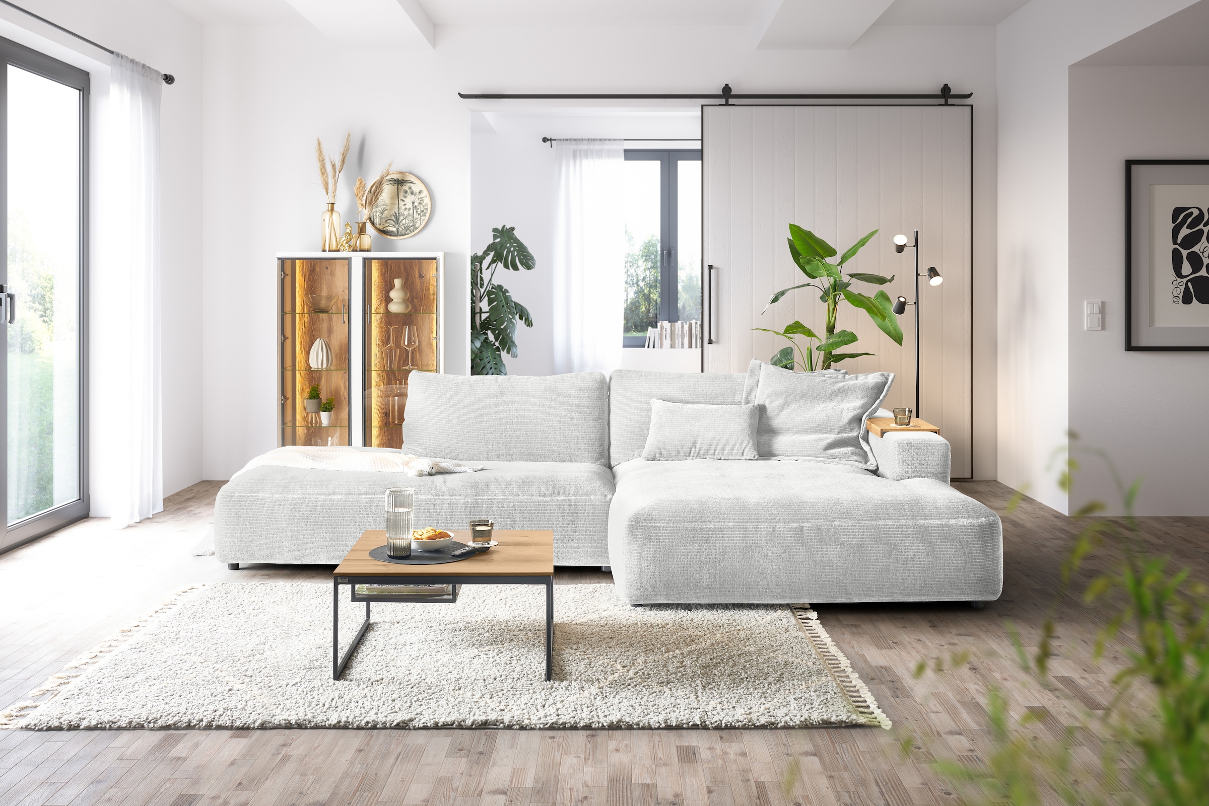 Musterring Ecksofa »Lucia«, verschiedene Farben, großer Longchair mit Armlehne, B330 x T190 cm