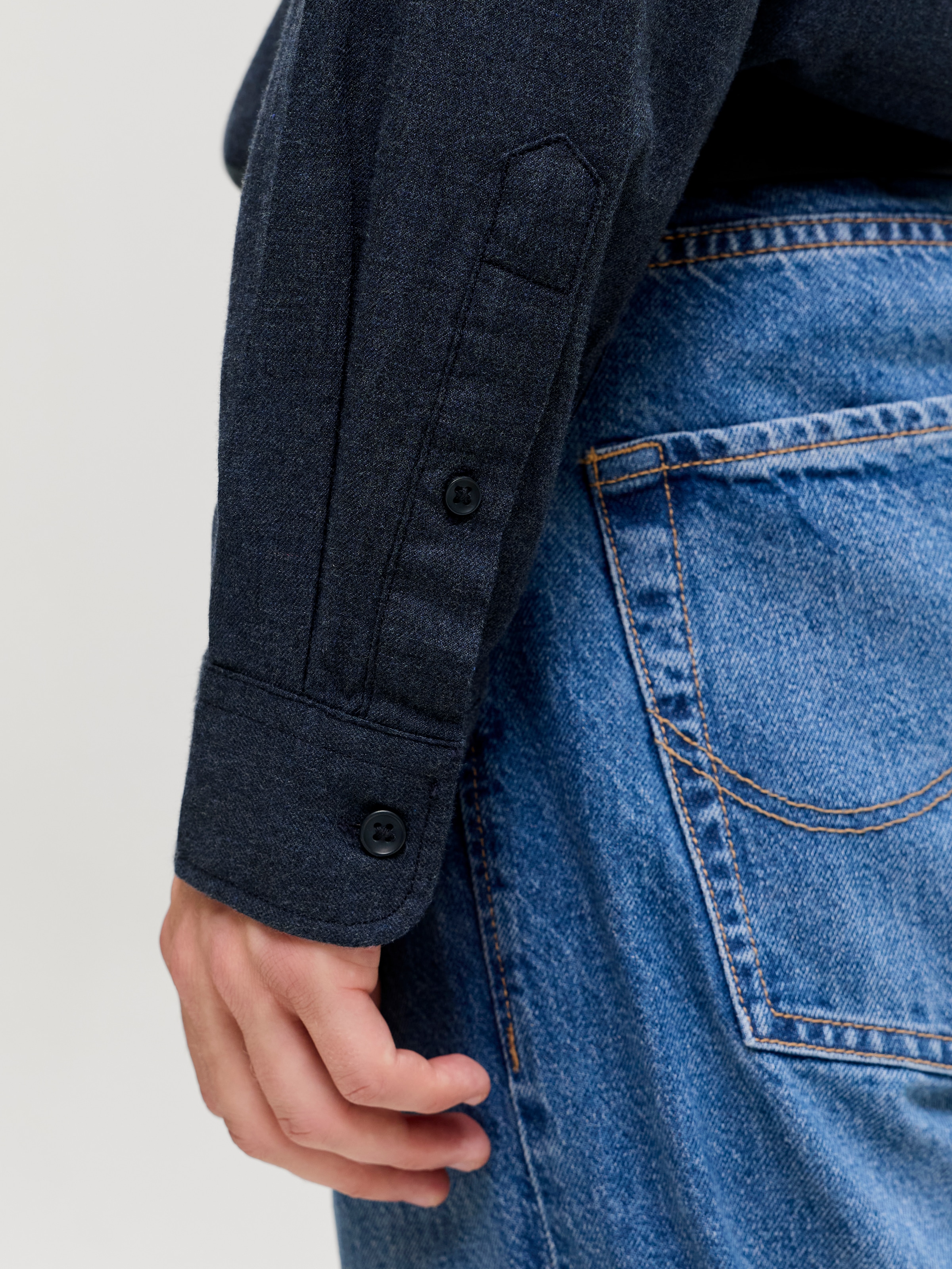 Jack & Jones Langarmhemd »JJEFIELD MELANGE SHIRT LS SN« Baumwolle, normal geschnitten