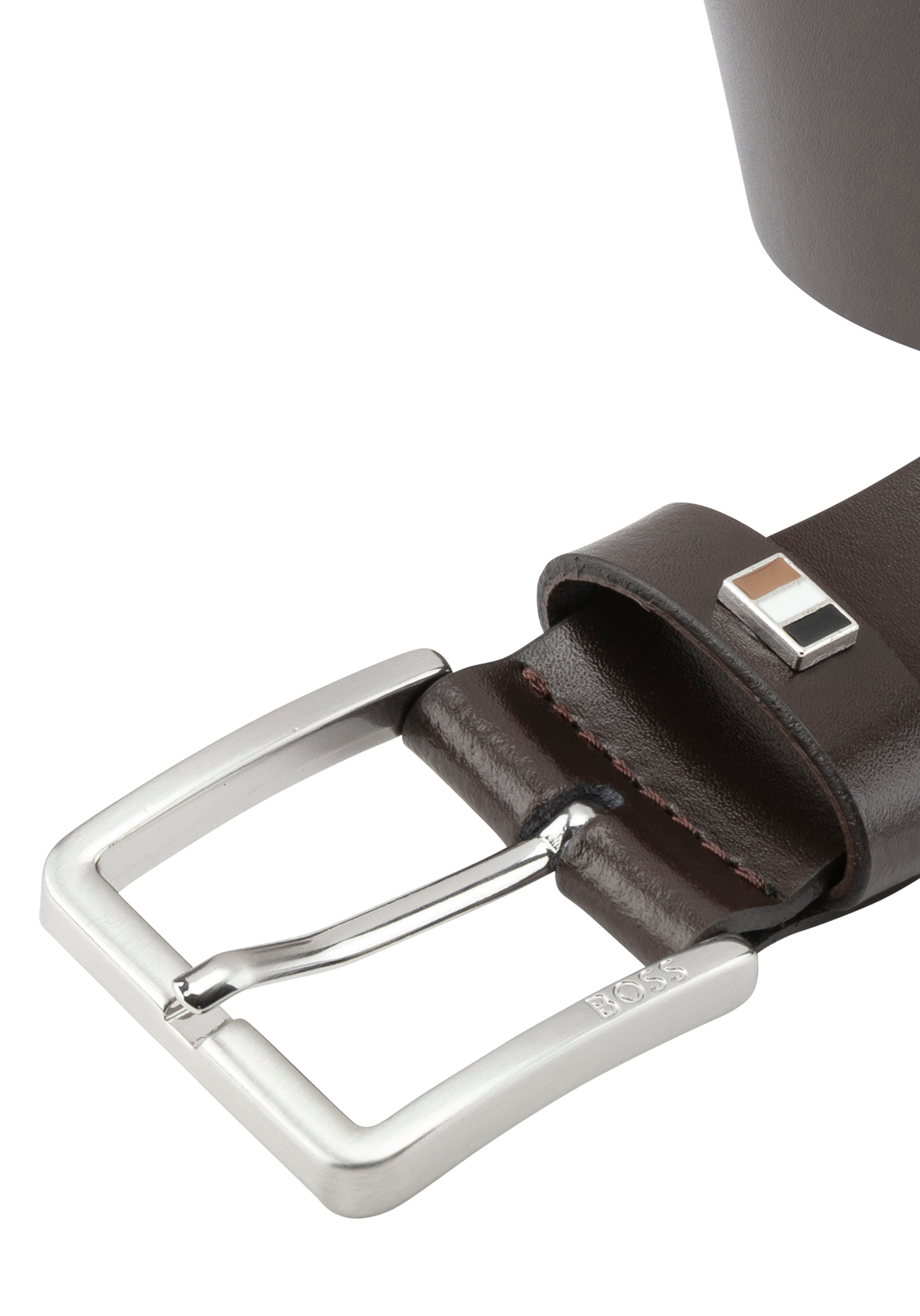BOSS Ledergürtel »Ther-Flag-E_Sz35«, mit stilvollen Markendetails