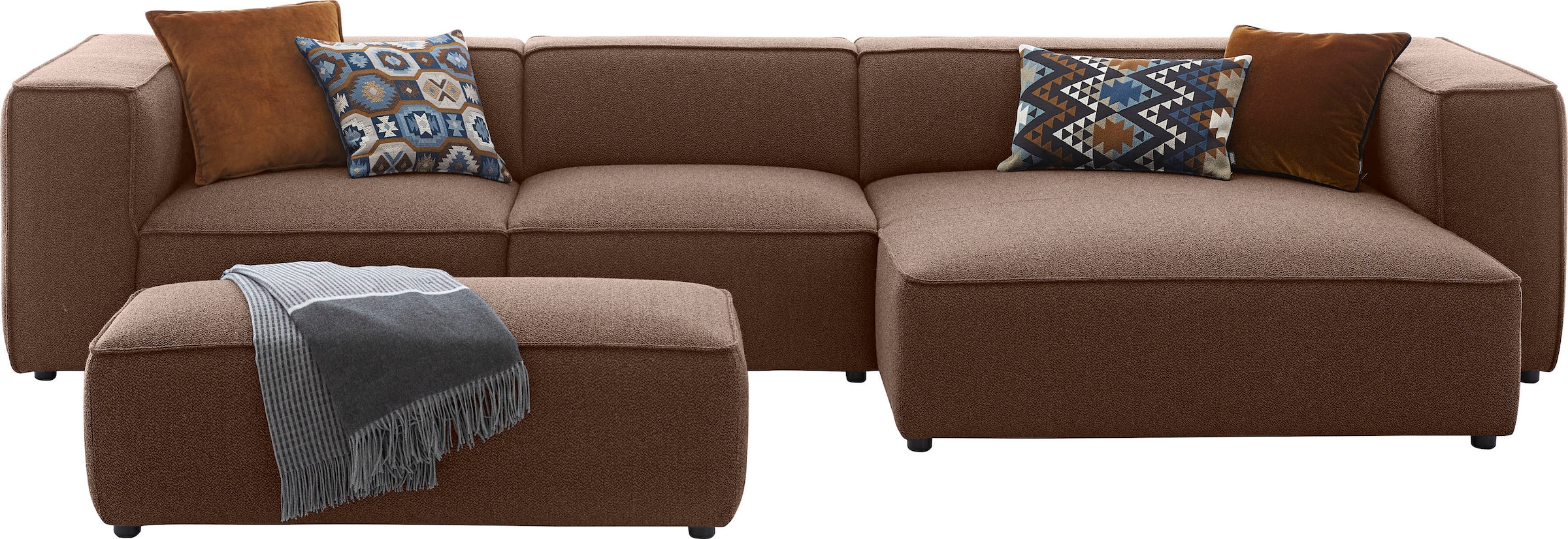 W.SCHILLIG Ecksofa »around-the-block«, mit eleganter Biese, mit Federkern, Breite 341 cm