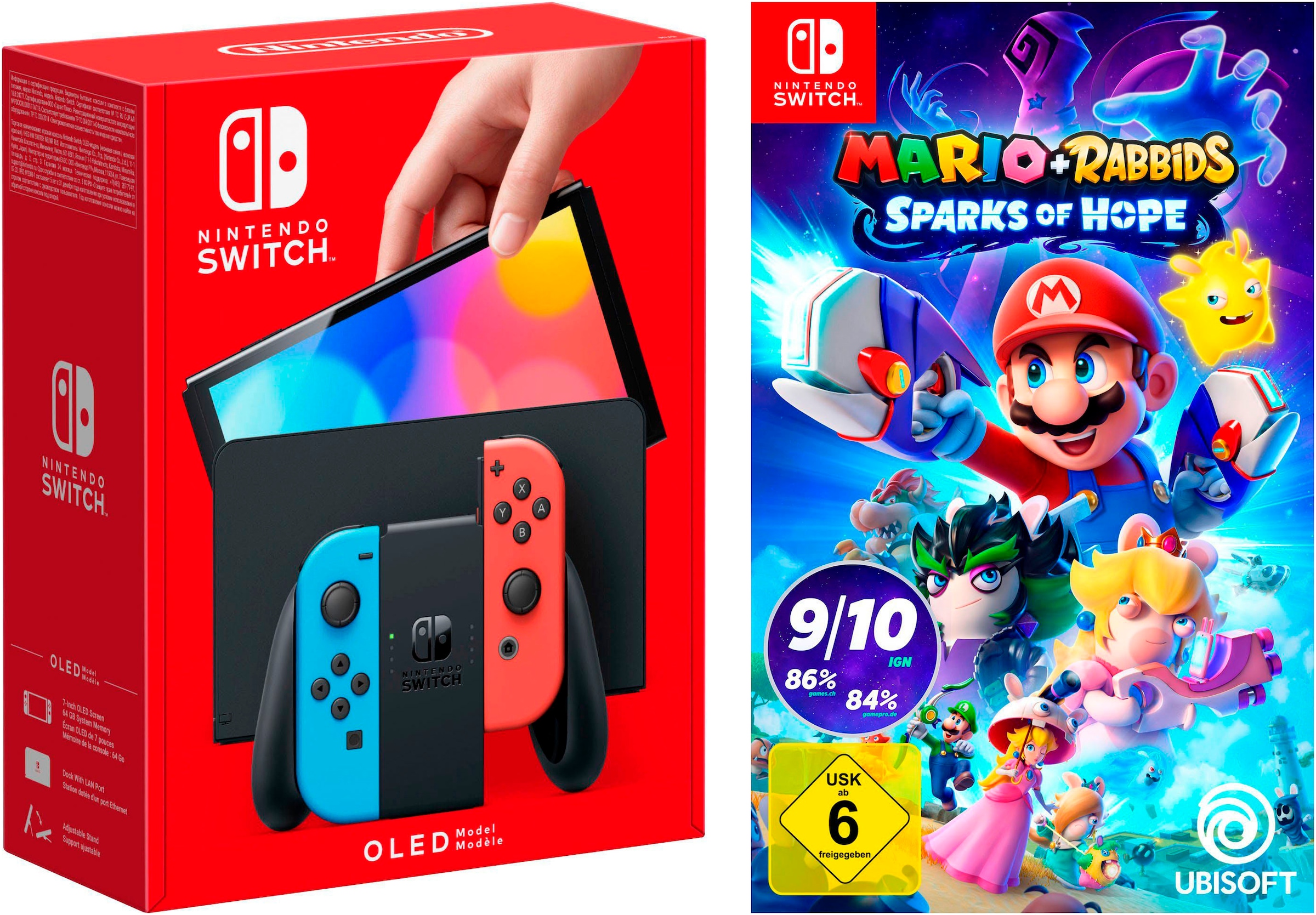 Nintendo Switch Konsolen-Set »OLED + Mario + Rabbids: Sparks of Hope«
