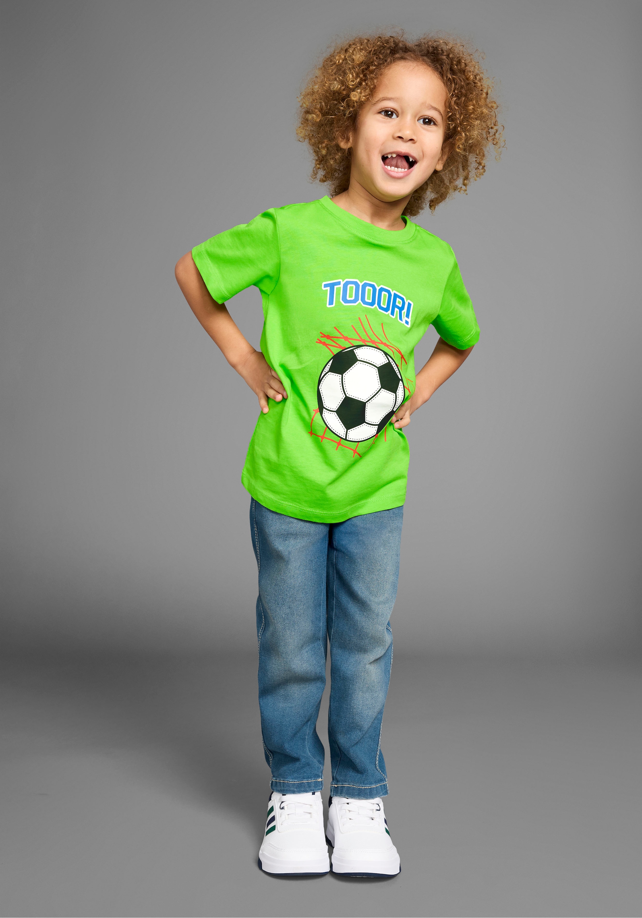 KIDSWORLD T-Shirt »Fußball-Print: TOOOR«, Kurzarm, Basic-Passform, mit Statements/Sprüchen