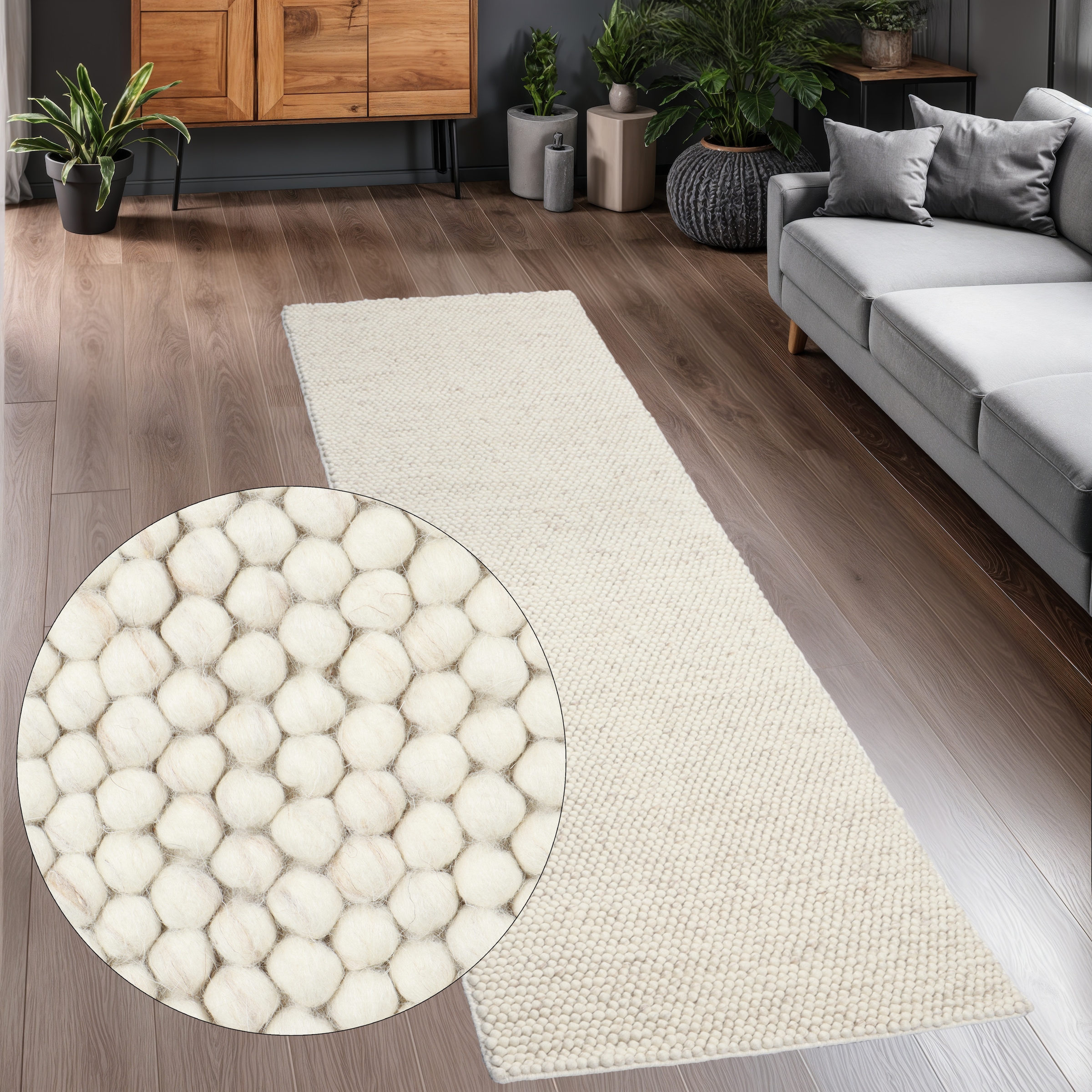 LeGer Home by Lena Gercke Läufer »Ainhoa, Wolle« rechteckig 14 mm Höhe handgewebt, Handweb Teppiche, Wohnzimmer, Schlafzimmer, Esszimmer