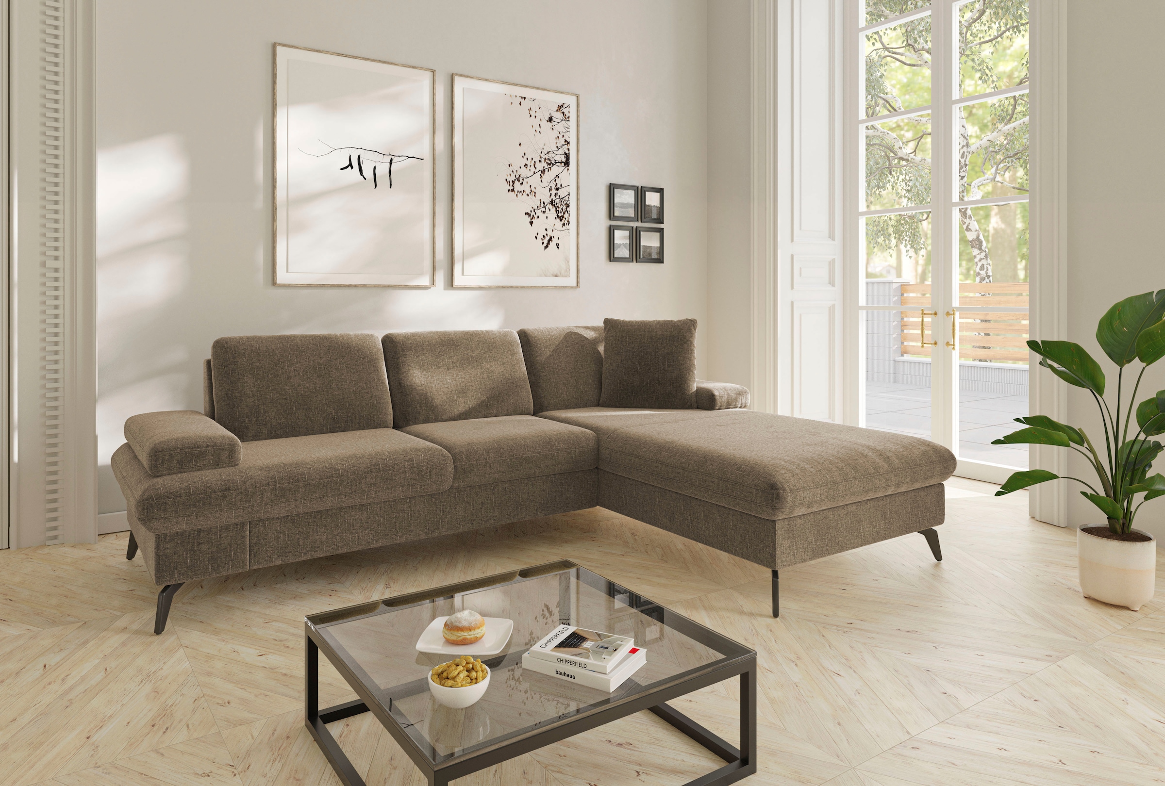 sit&more Ecksofa »Morris Jubi L-Form, B: 247 cm« mit Armteilfunktion & 1 Zi günstig online kaufen