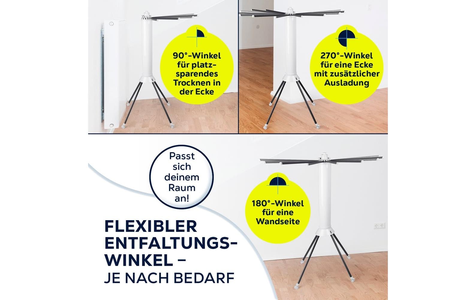 EASYmaxx Wäscheständer »8 m Leine, 20 kg Wäsche« Wäscheständer mit ausziehbaren Armen