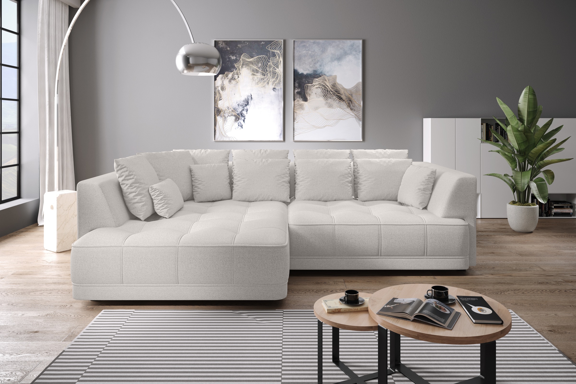 WERK2 Ecksofa »Tiga, Komfortsofa mit elekt. Auszugsfunktion, bequem, L-Form günstig online kaufen