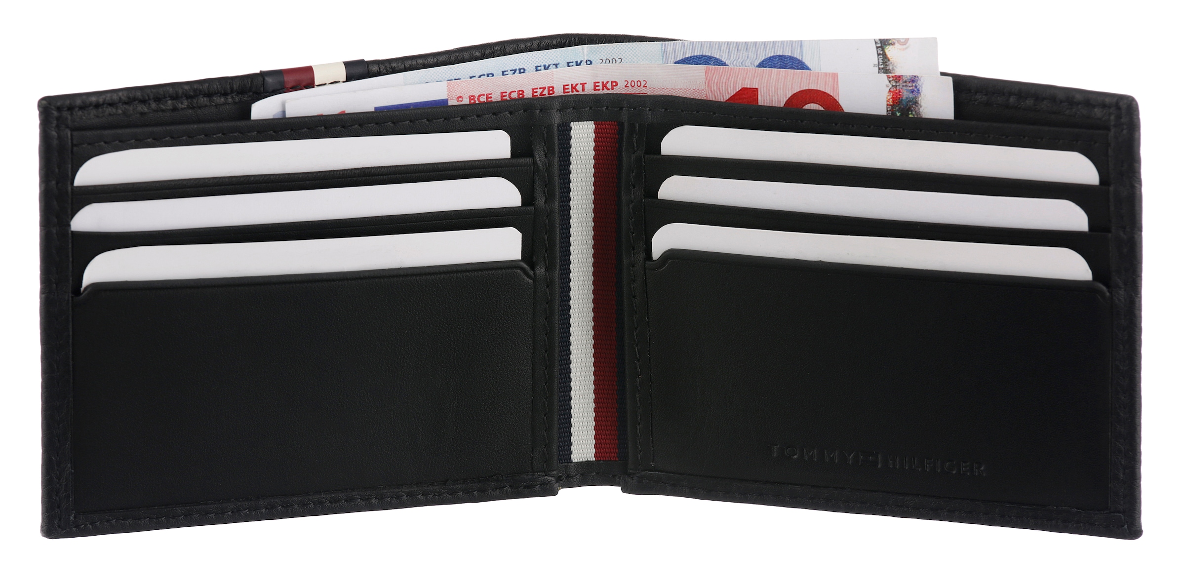 Tommy Hilfiger Geldbörse »TH PREM LEA MINI CC WALLET«, Men Geldbeutel, Portemonnaie mit Logo-Schriftzug und Logoflag