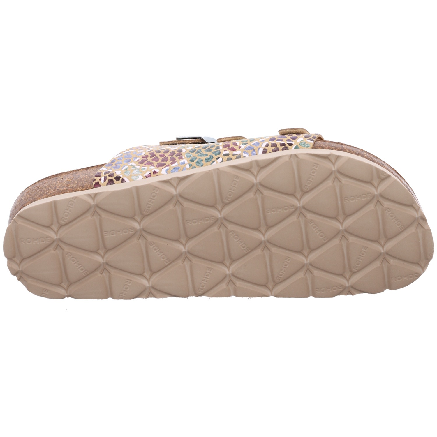 Rohde Pantolette »Alba«  Sommerschuh, Schlappen, Hausschuh mit buntem Druck, G-Weite = weit