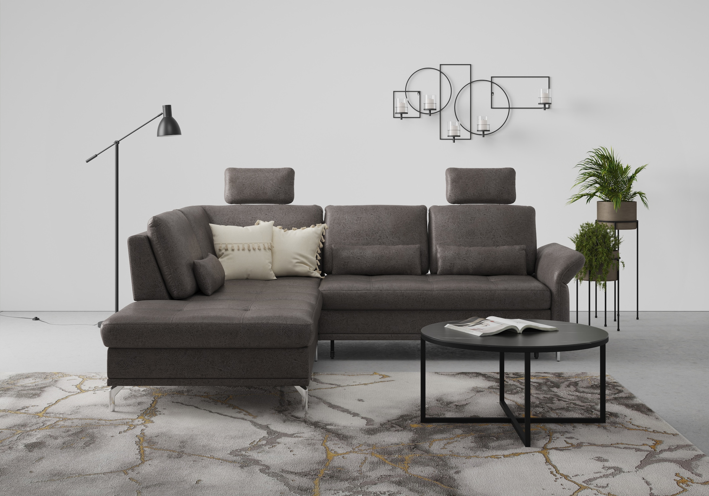 Home affaire Ecksofa »Palm Beach L-Form« Federkern, mit Sitztiefenverstellu günstig online kaufen