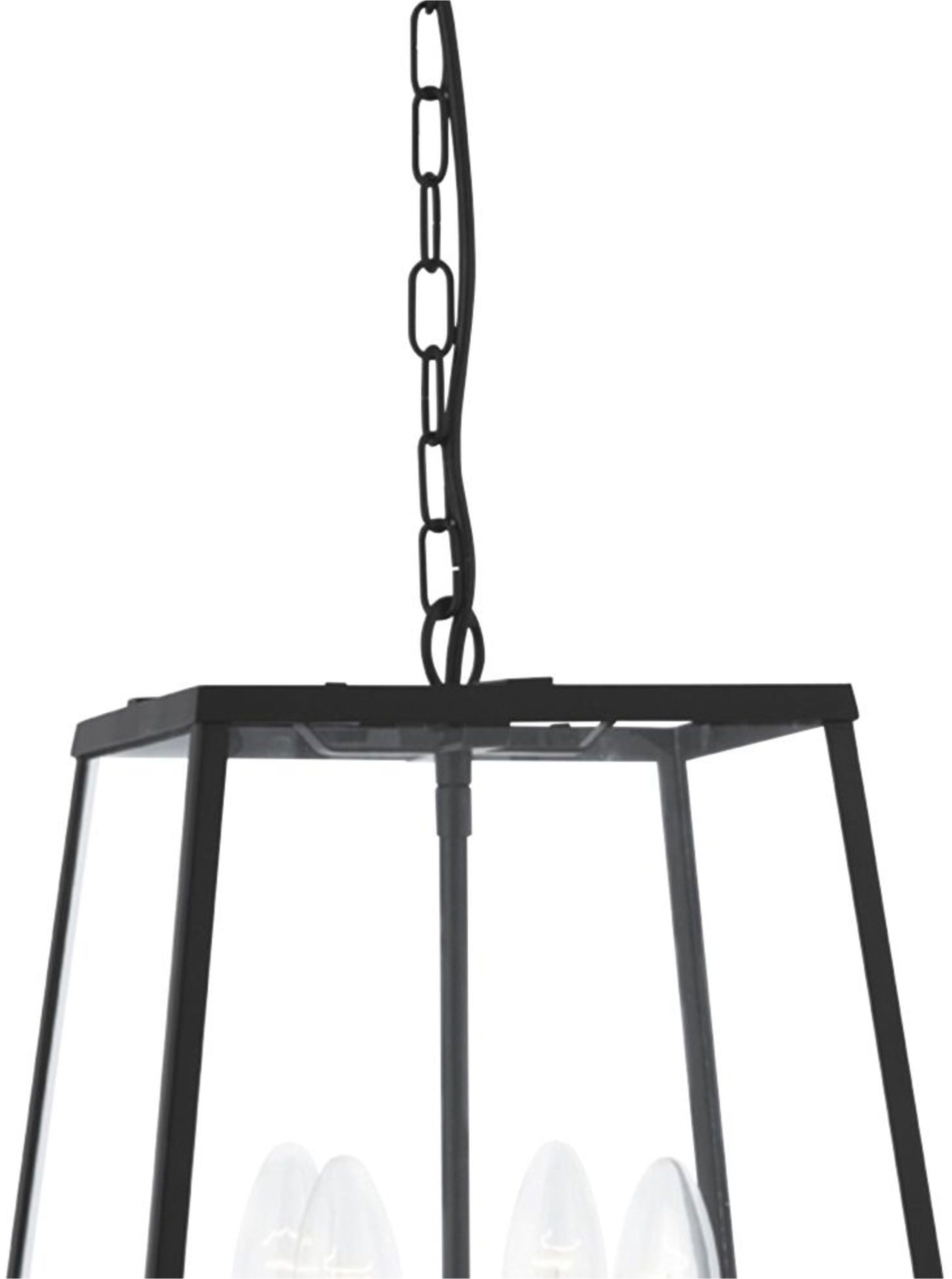 Searchlight Hängeleuchte »Lantern Noir 4Lt Pendant  - Black Metal & Clear Glass« E14 1 Stk.