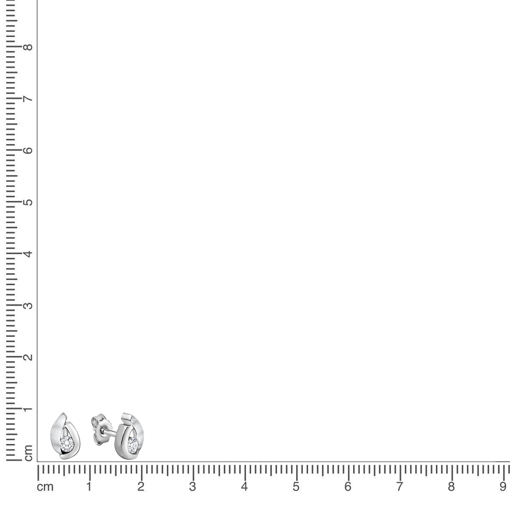 Vivance Paar Ohrstecker »925/- Sterling Silber rhodiniert glanz/matt Zirkonia«
