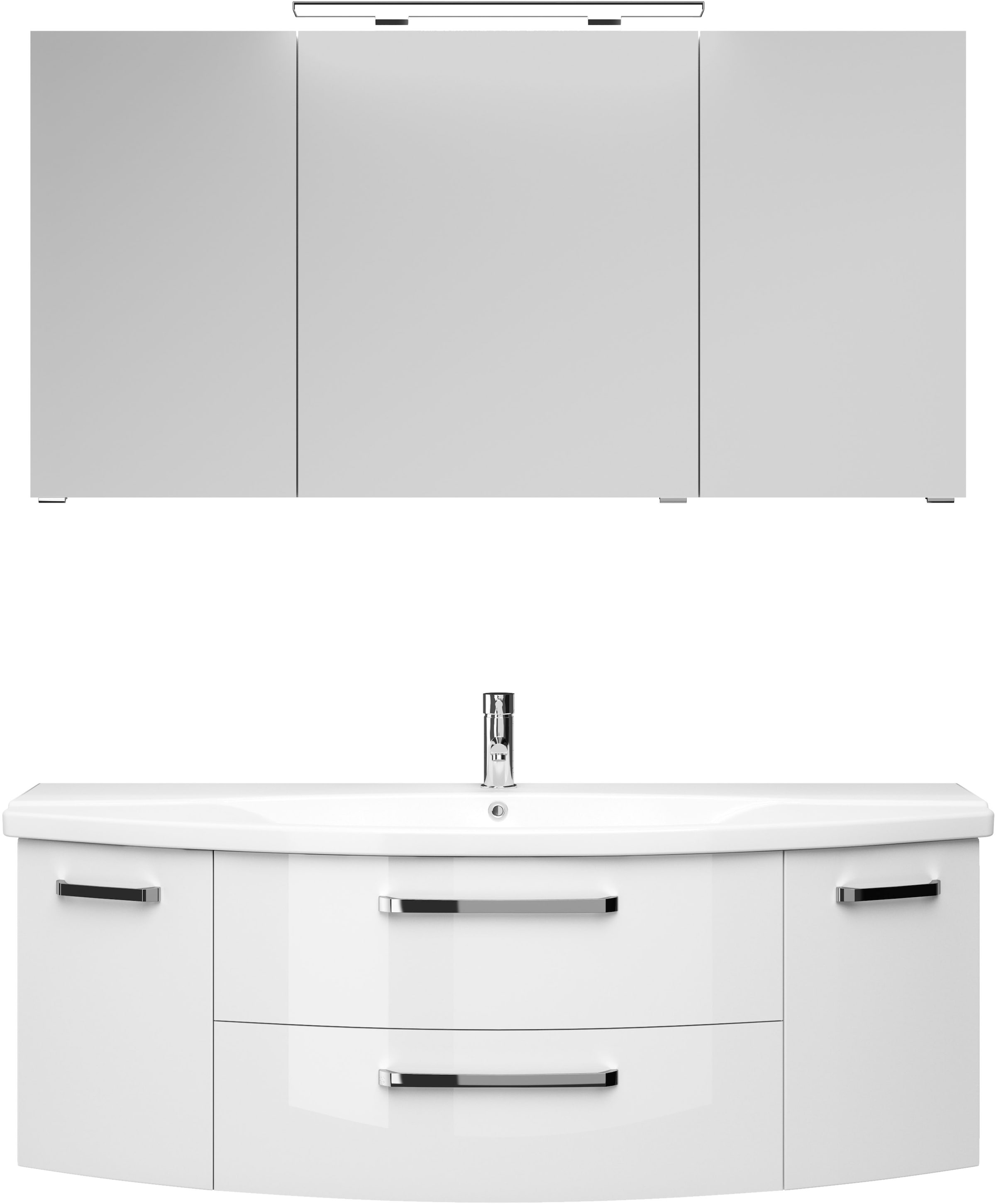 Saphir Badmöbel-Set »Serie 4010 2-teilig Keramik-Waschtisch mit LED-Spiegel günstig online kaufen