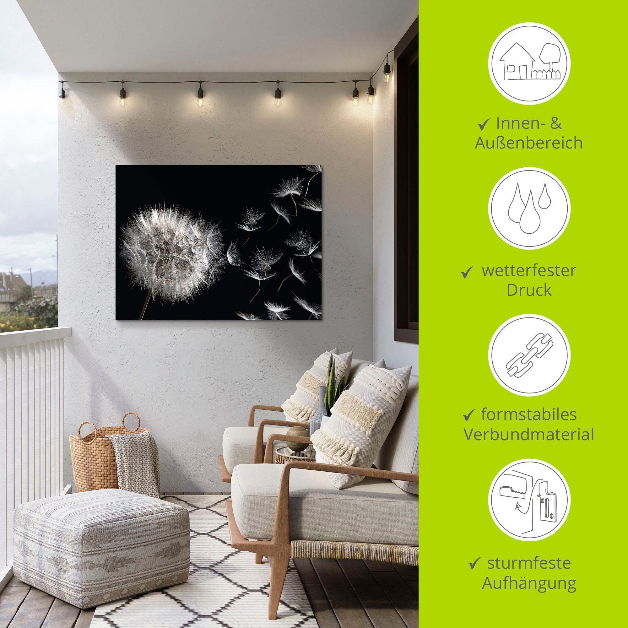 Artland Wandbild »Pusteblume«, Blumenbilder, (1 St.), als Alubild, Outdoorbild, Leinwandbild, Poster, Wandaufkleber