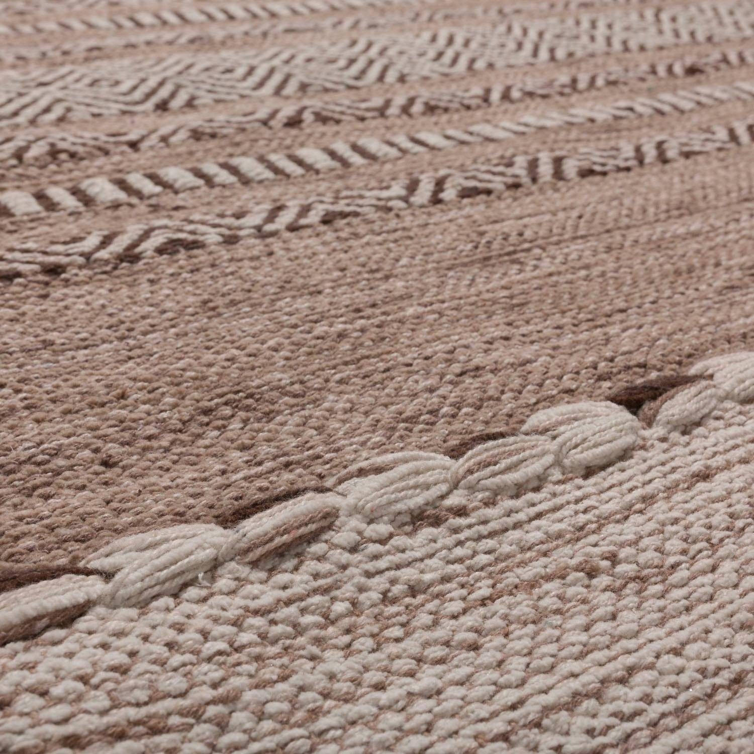 Paco Home Teppich »Kilim 217«, rechteckig, 12 mm Höhe, handgewebter Wendeteppich, reine Baumwolle, gestreift, Wohnzimmer
