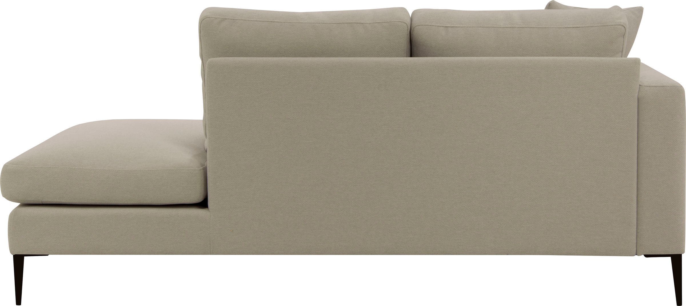 Leonique Recamiere »Cozy Chaiselongue, Maße B/T/H: 195/97/80 cm«, mit losen Kissen und Metallbeinen, Armlehne links oder rechts wählbar