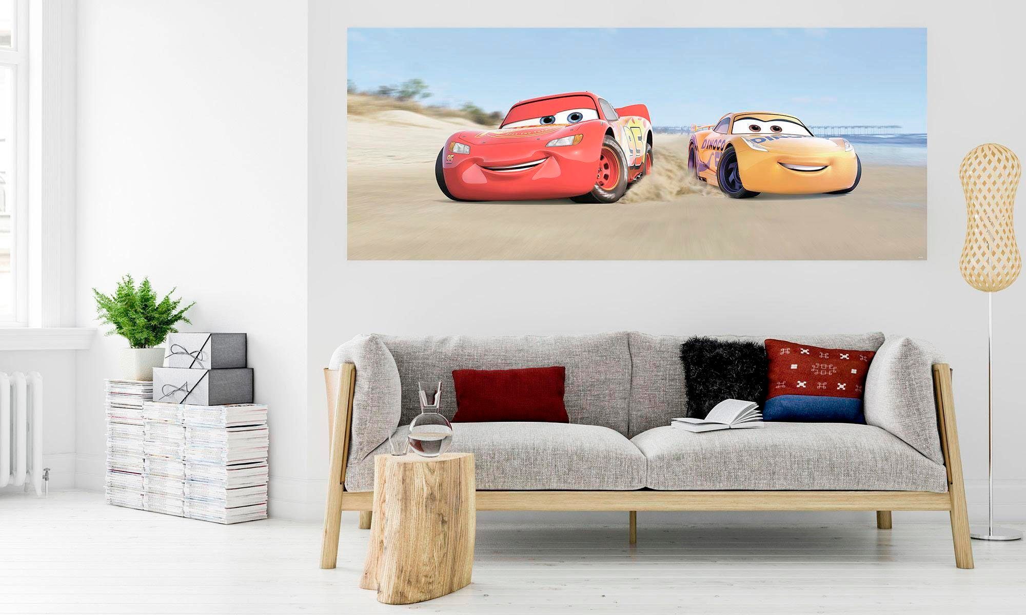 Komar Vliestapete »Digitaldruck Vlies - Cars3 Beach - Größe 100 x 250 cm«, bedruckt, Kinderzimmer