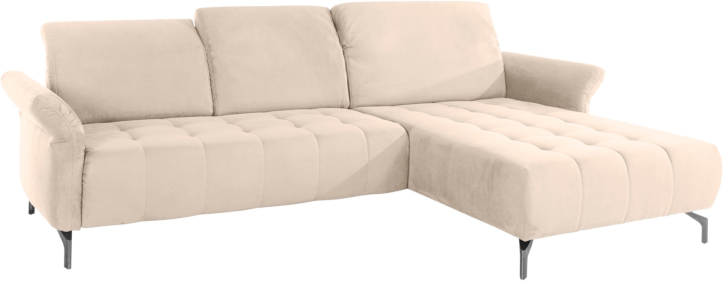 INOSIGN Ecksofa »Fresh L-Form«, Federkern, wahlweise Kopfteilverstellung und motorischer Vorziehsitz