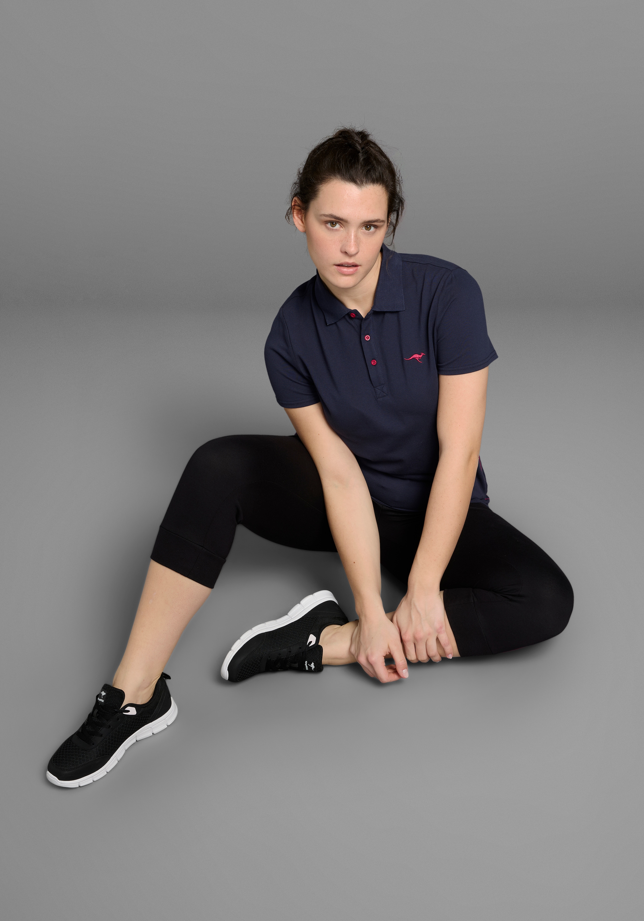 KangaROOS Poloshirt Kurzarm,  unifarben,  Polokragen,  aus Baumwolle, große Größen