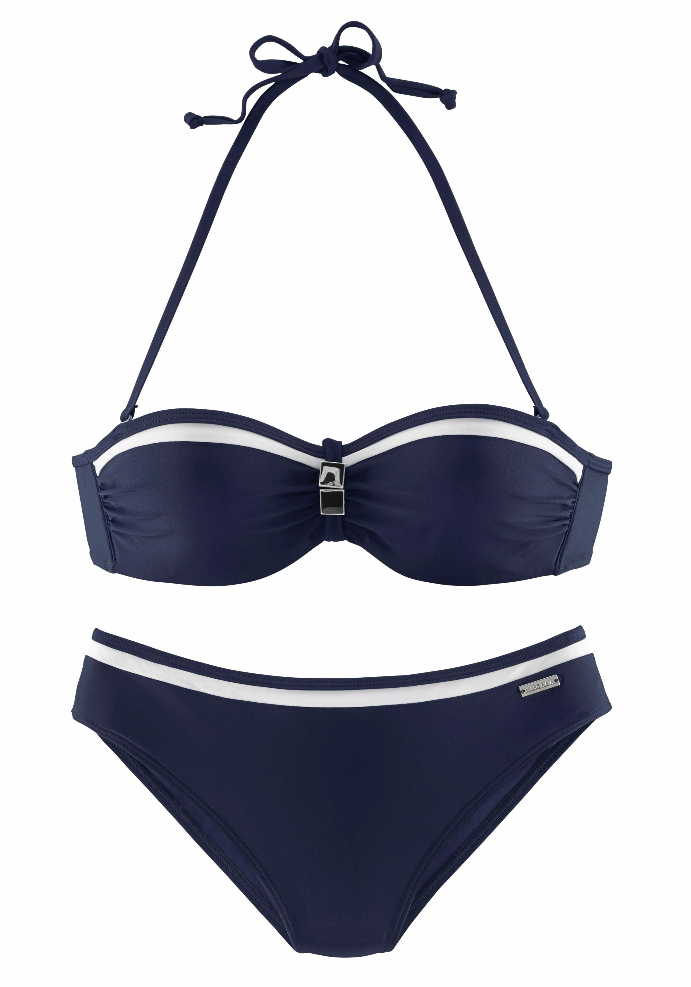 2. Bild von LASCANA Bügel-Bandeau-Bikini, mit Kontrastdetails