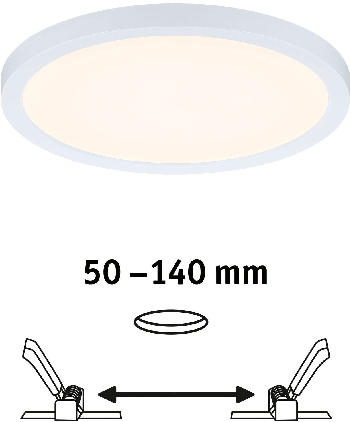 Paulmann LED Einbauleuchte »Areo« LED-Modul 1 Stk. Warmweiß LED Einbaupanel Areo VariFit IP44 rund 118mm 3000K