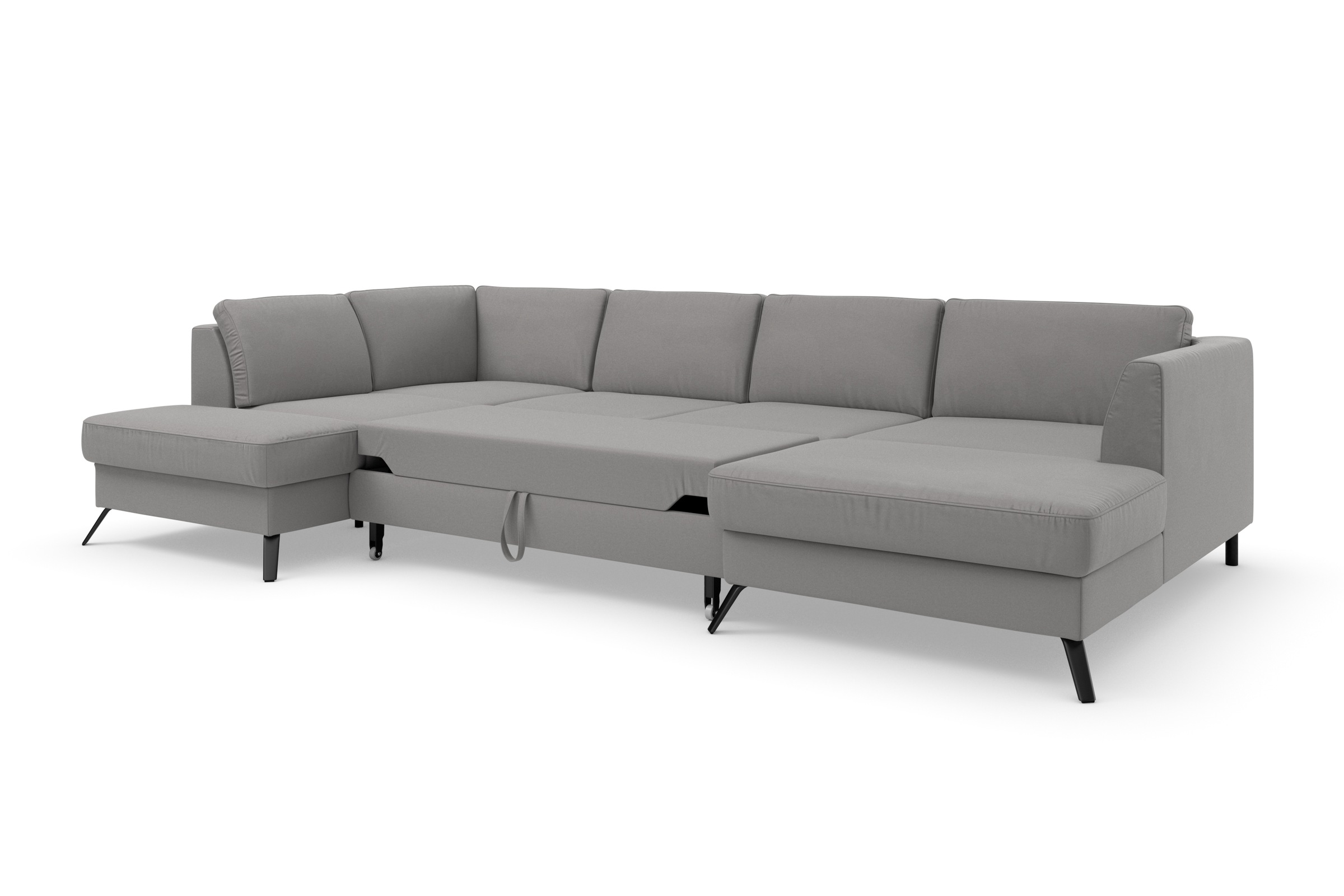 sit&more Wohnlandschaft »Olsen U-Form«, inklusive Sitztiefenverstellung, wahlweise mit Bettfunktion, 15cm hoch