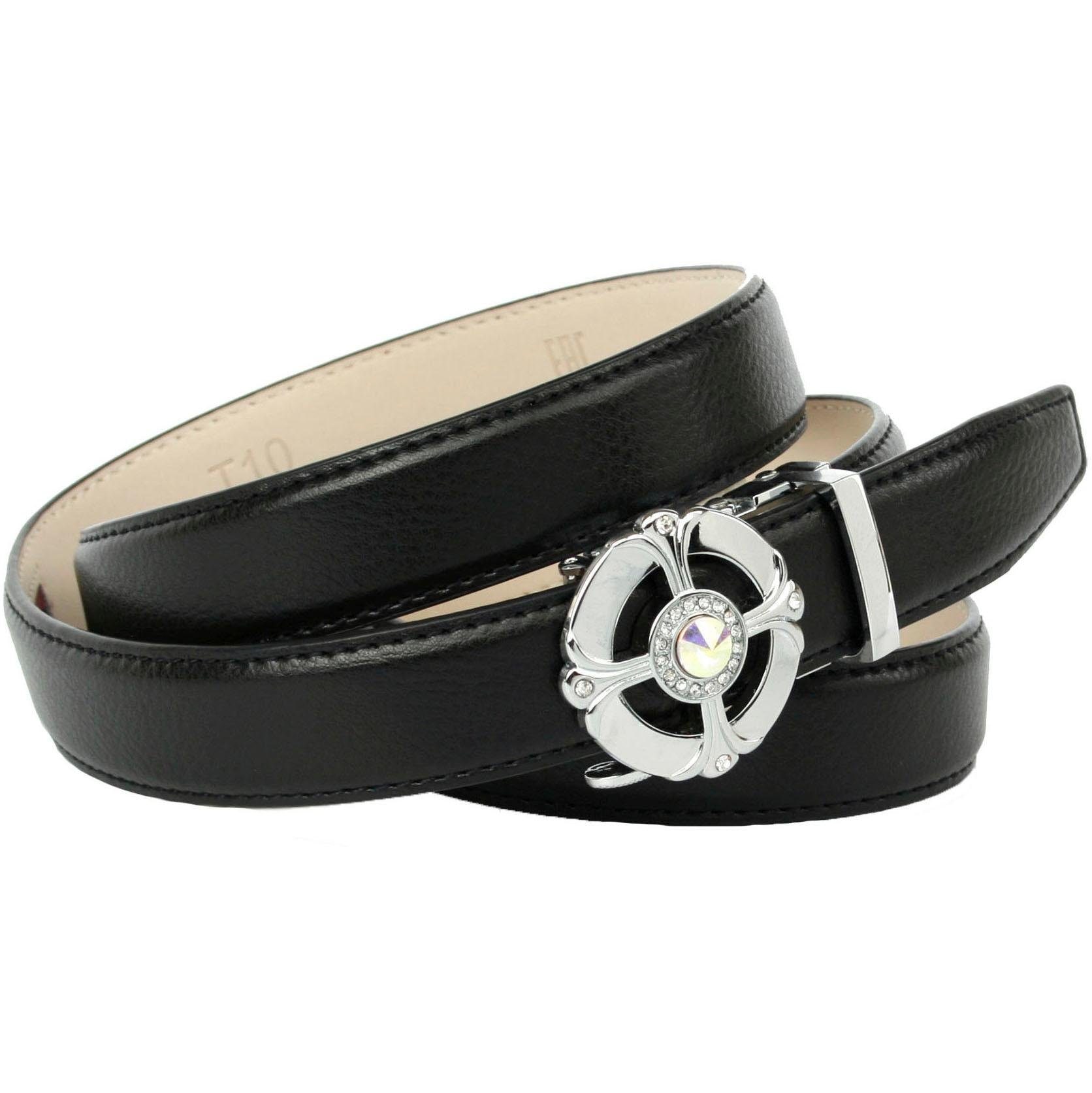 Anthoni Crown Ledergürtel mit eleganter runder Schließe | Anzuggürtel