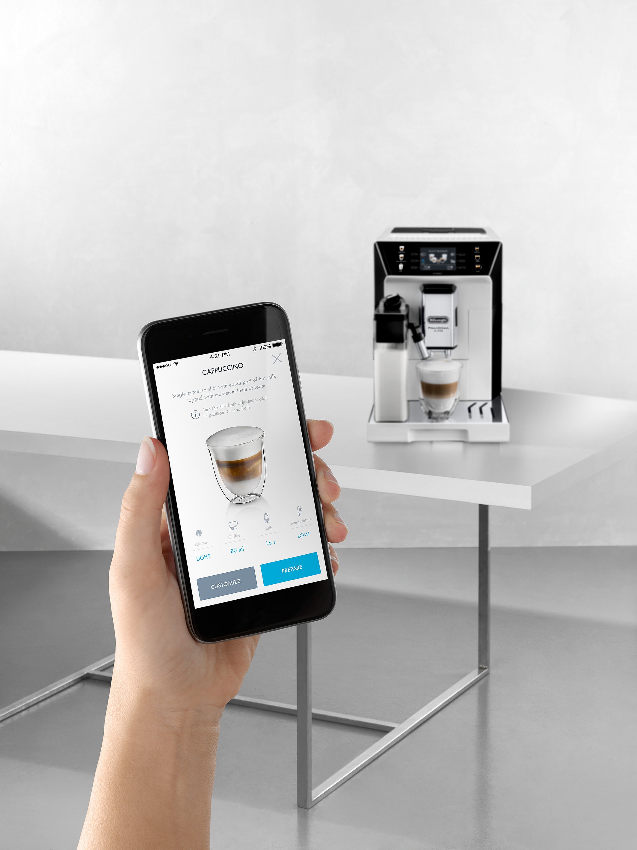 5. Bild von De'Longhi Kaffeevollautomat »PrimaDonna Class ECAM 550.65.W, weiß«