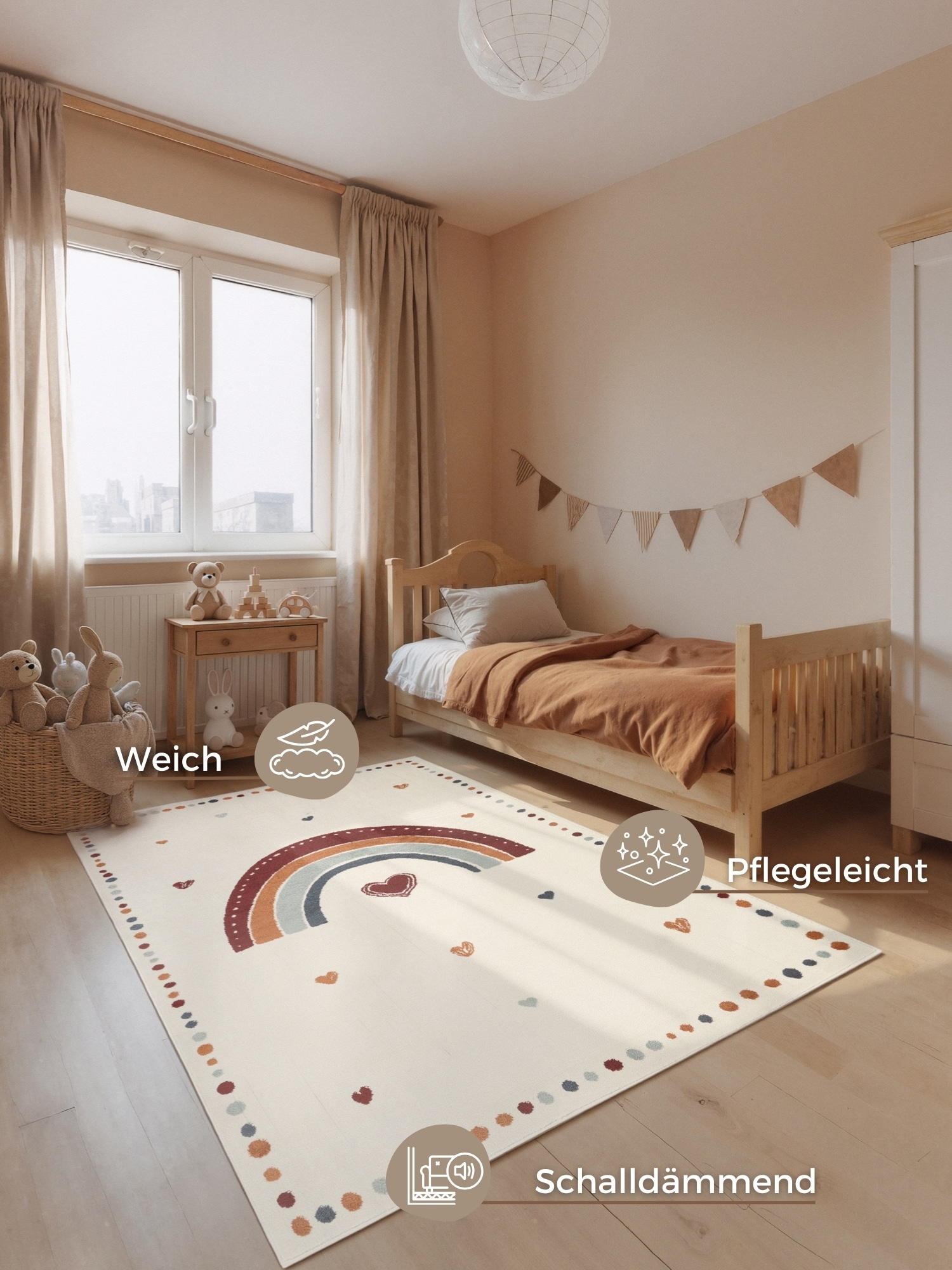 HANSE Home Kinderteppich »Luvy« rechteckig 10 mm Höhe Pflegeleicht, Weich, Kinderzimmer, Spielteppich, Spielunterlage
