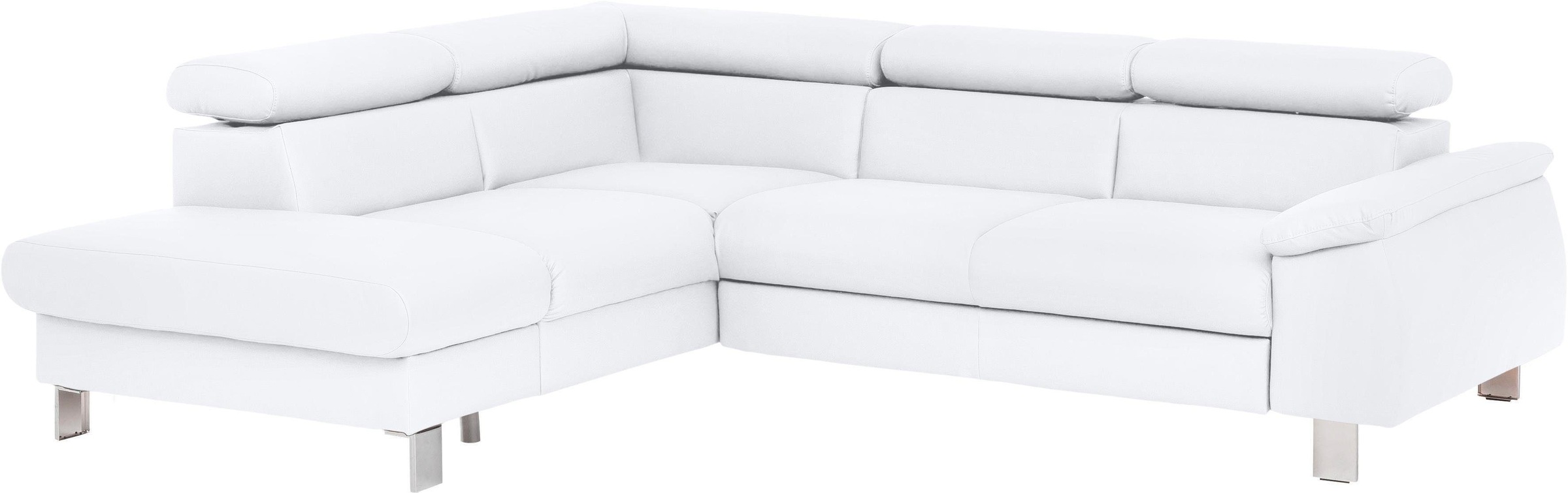 COTTA Polstergarnitur »Komaris L-Form«, (Set), Set bestehend aus: Ecksofa mit Kopfteilverstellung & Hocker