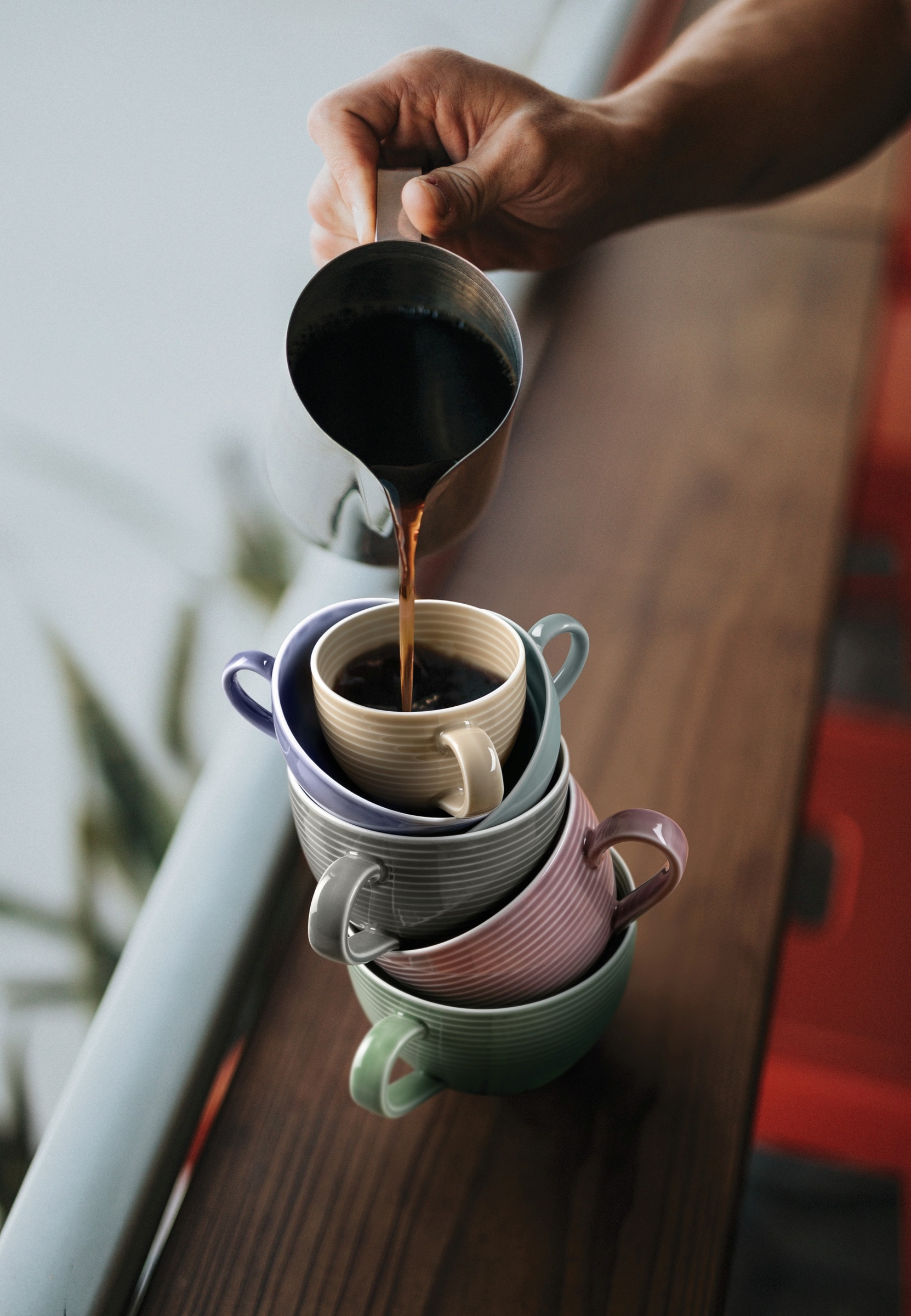 Seltmann Weiden Kaffeeservice »Geschirr-Set, 18 Teile, Beat«, (Set, 18 tlg., 6x Kaffeeobertasse, 6x Kombi-Untertasse, 6x Frühstücksteller), Tassen, Untertassen, Teller, Made in Germany, 18 Teile, für 6 Personen