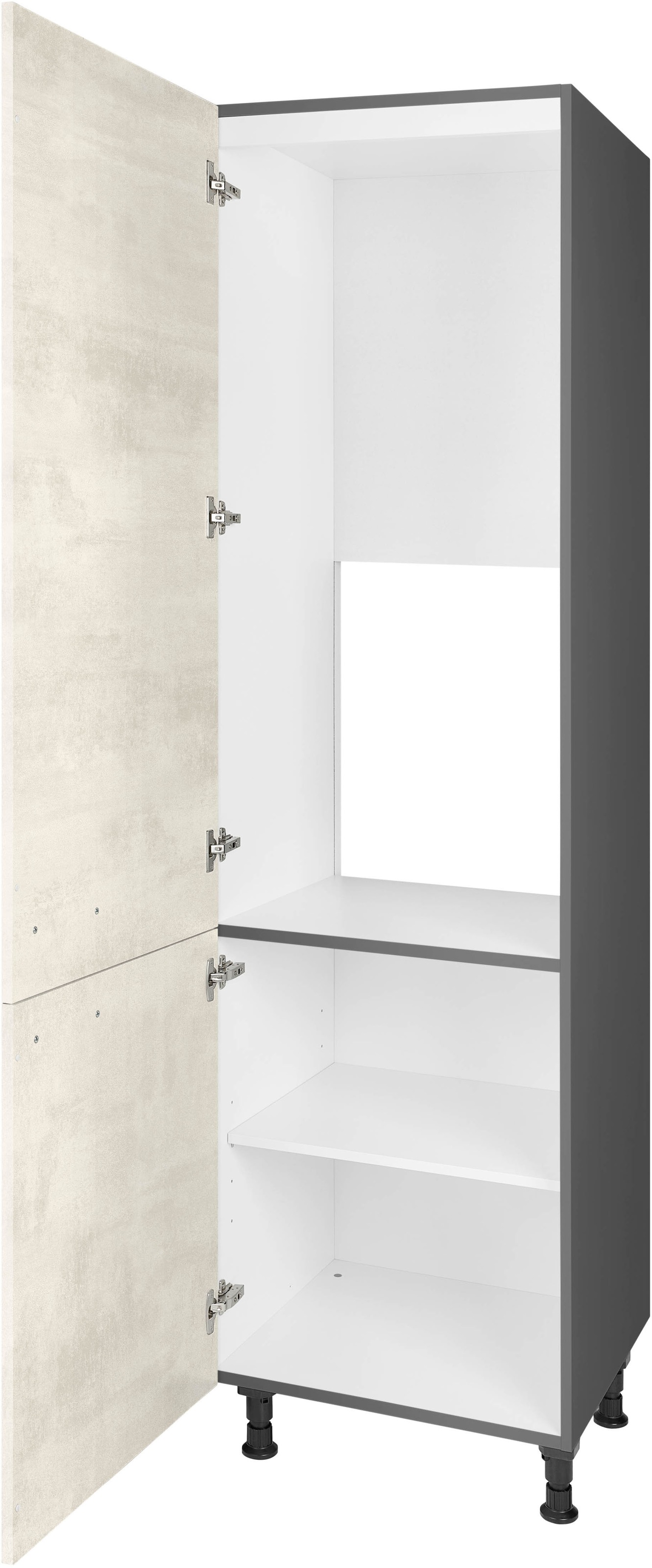 nobilia® Kühlumbauschrank »"Riva", mit zwei Türen und zusätzlichem Einlegeboden,«, vormontiert, Ausrichtung wählbar, Breite/Höhe: 60/216,6 cm