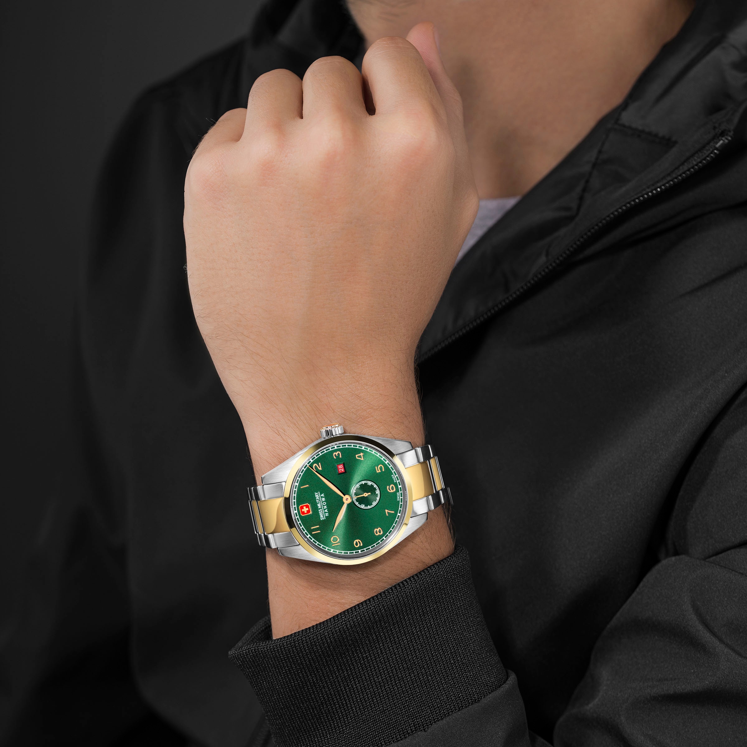 Swiss Military Hanowa Quarzuhr »LYNX, SMWGH0000760«, Armbanduhr, Herrenuhr, Datum, Saphirglas, Swiss Made