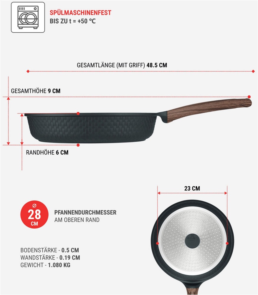 RESTO Kitchenware Bratpfanne »Ran, Universalpfanne mit Antihaftbeschichtung«, Aluminiumguss, (1 tlg.), Induktion, für alle Herdarten geeignet