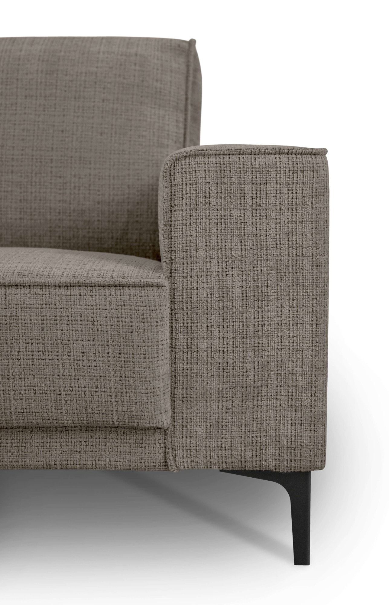 Places of Style Ecksofa »Polsterecke Oland, Struktur, Flachgewebe, Luxus-Microfaser, Boucle«, L-Form, 289 cm, Wellenunterfederung, Skandi-Design, Metallfüße